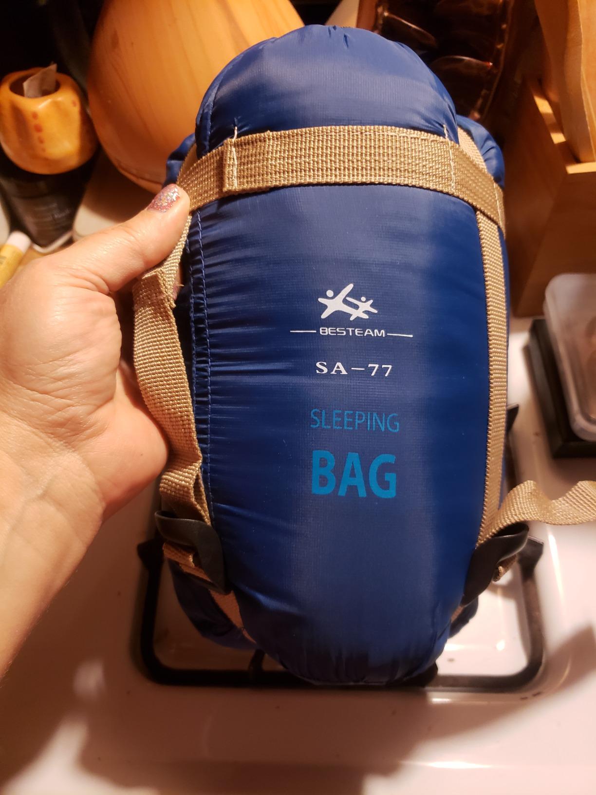 Warm Weather Sleeping Bag - Portable Waterproof Compact Lightweight, Packable for Kids, Teens Adults Camping Backpacking Hiking, Spring Summer Fall - Customer Photo 2