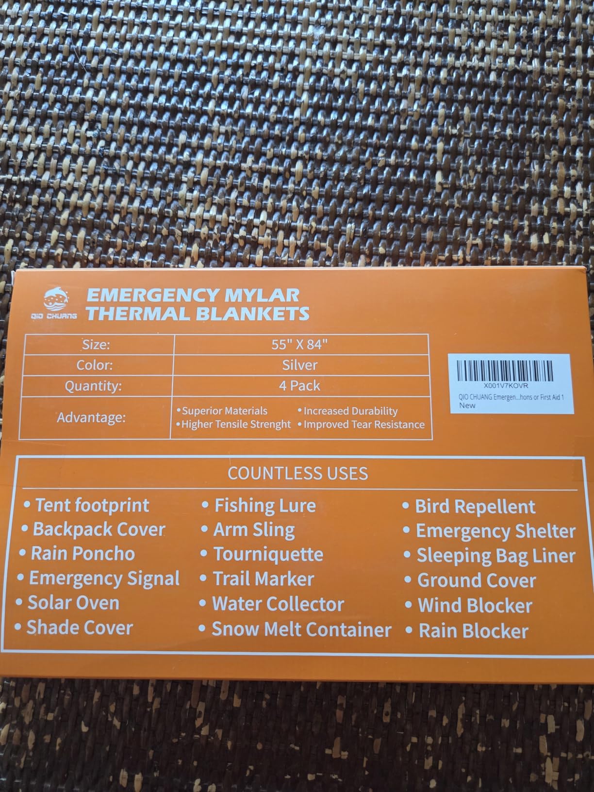 QIO CHUANG Emergency Mylar Thermal Blankets - Space Blanket Survival Kit Camping Blanket (4-Pack). Perfect for Outdoors, Hiking, Survival, Bug Out Bag, Marathons or First Aid - Customer Photo 1
