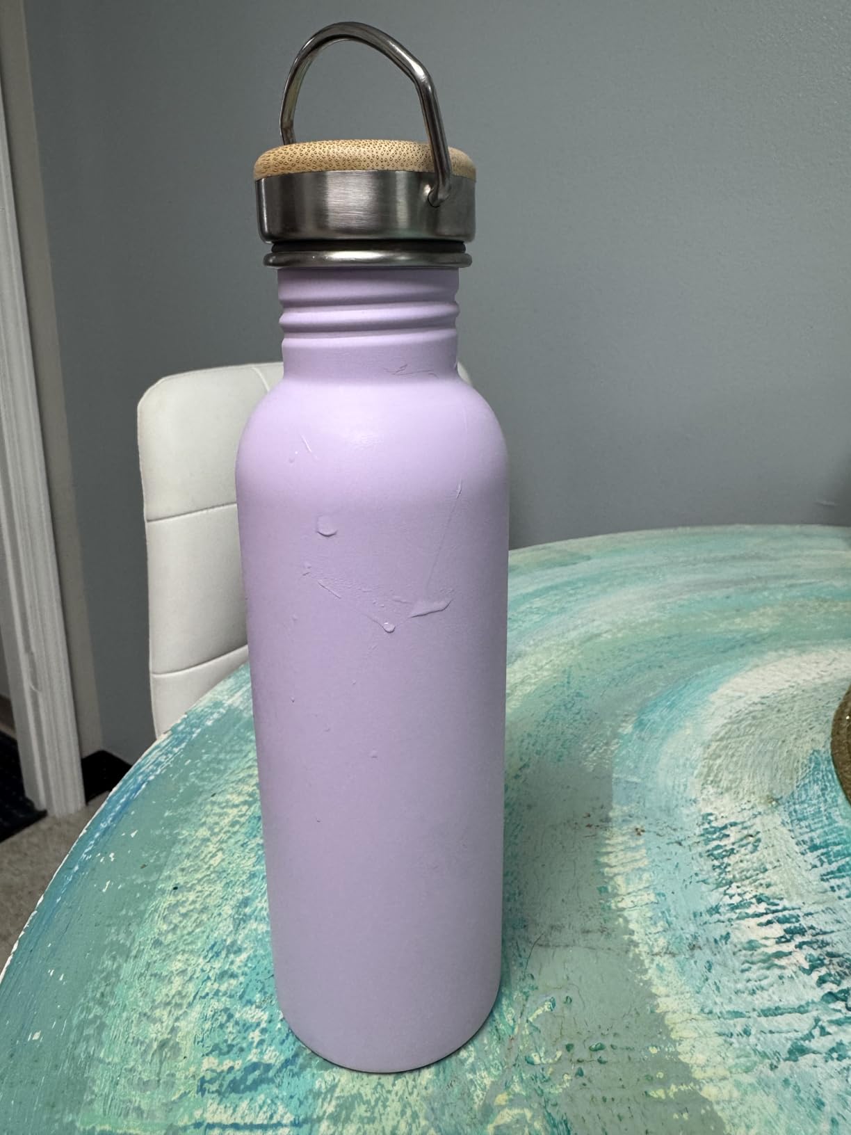 Bambaw Stainless Steel Water Bottles 32 oz, Non-insulated Single Wall Metal Water Bottle Stainless Steel, Reusable & Eco Friendly, Dishwasher Safe – Silver - Customer Photo 2