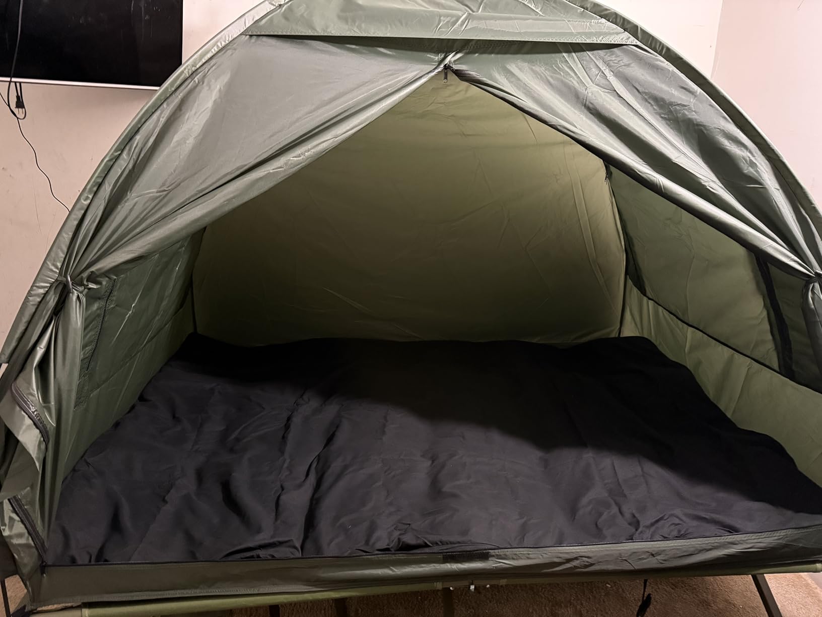 Outsunny 2-Person Tent Cot, 4-in-1 Elevated Camping Bed Combo with Air Mattress, Bed Cover, Foot Pump, Folding Off Ground Double Tent - Customer Photo 1