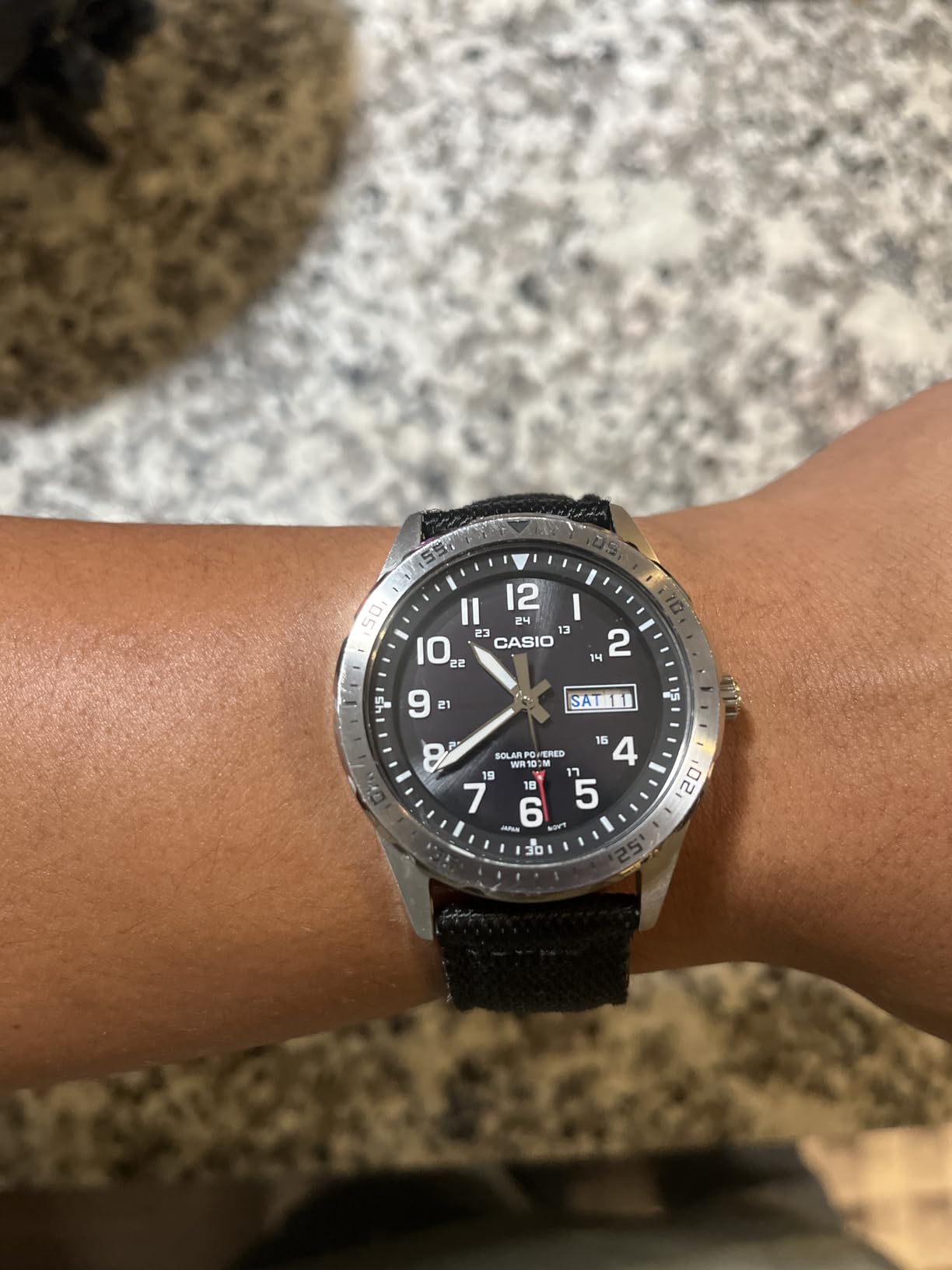 Casio MTPS120L Series Unisex Analog Watch, Solar Powered, 100M Water Resistant, Stainless Steel Case with Military Styling - Customer Photo 2