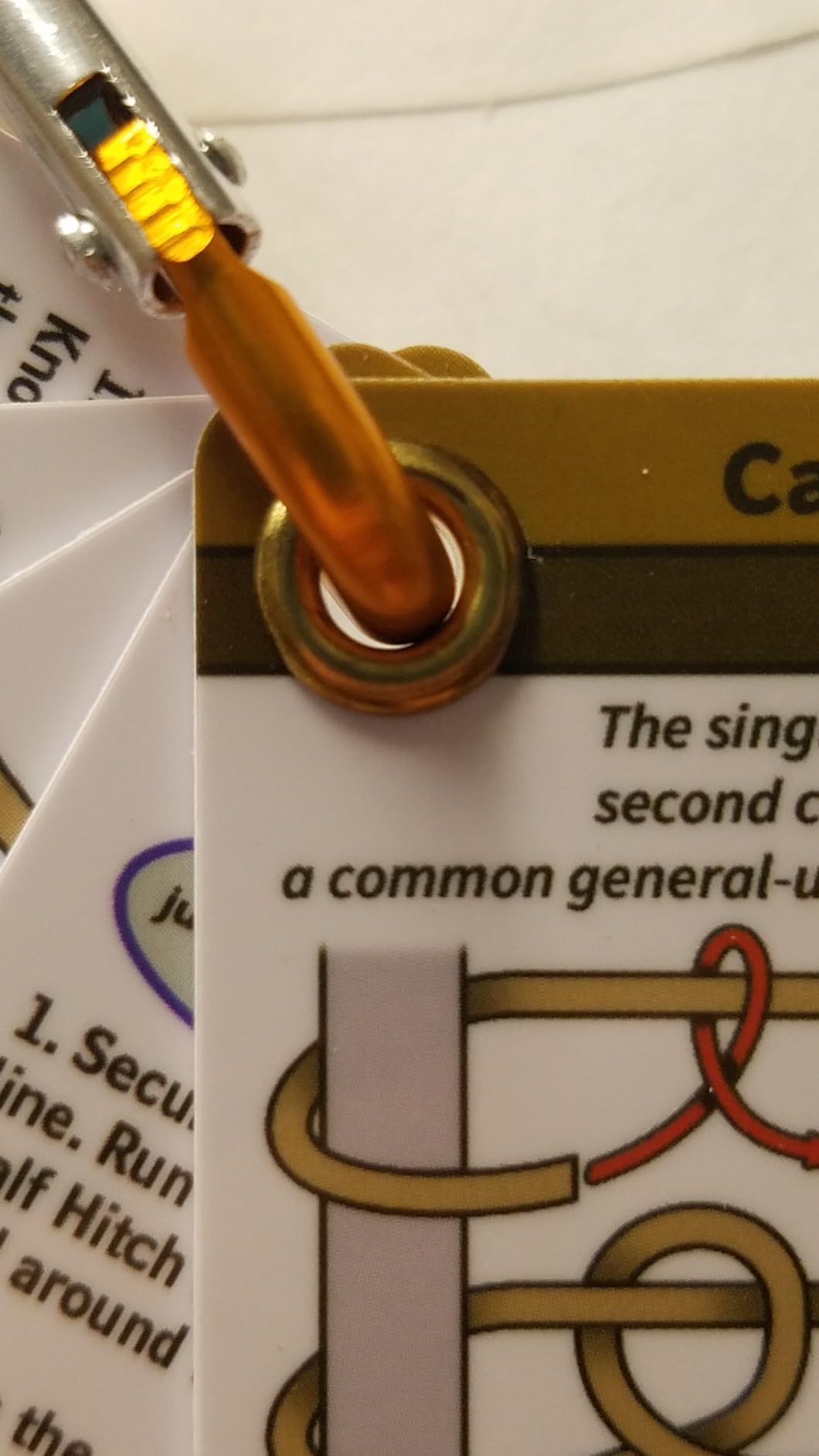 ReferenceReady Outdoor Knots - Waterproof Knot Tying Cards with Mini Carabiner - Includes 22 Rope Knots for Camping, Backpacking, and Scouting Scenarios - Customer Photo 2