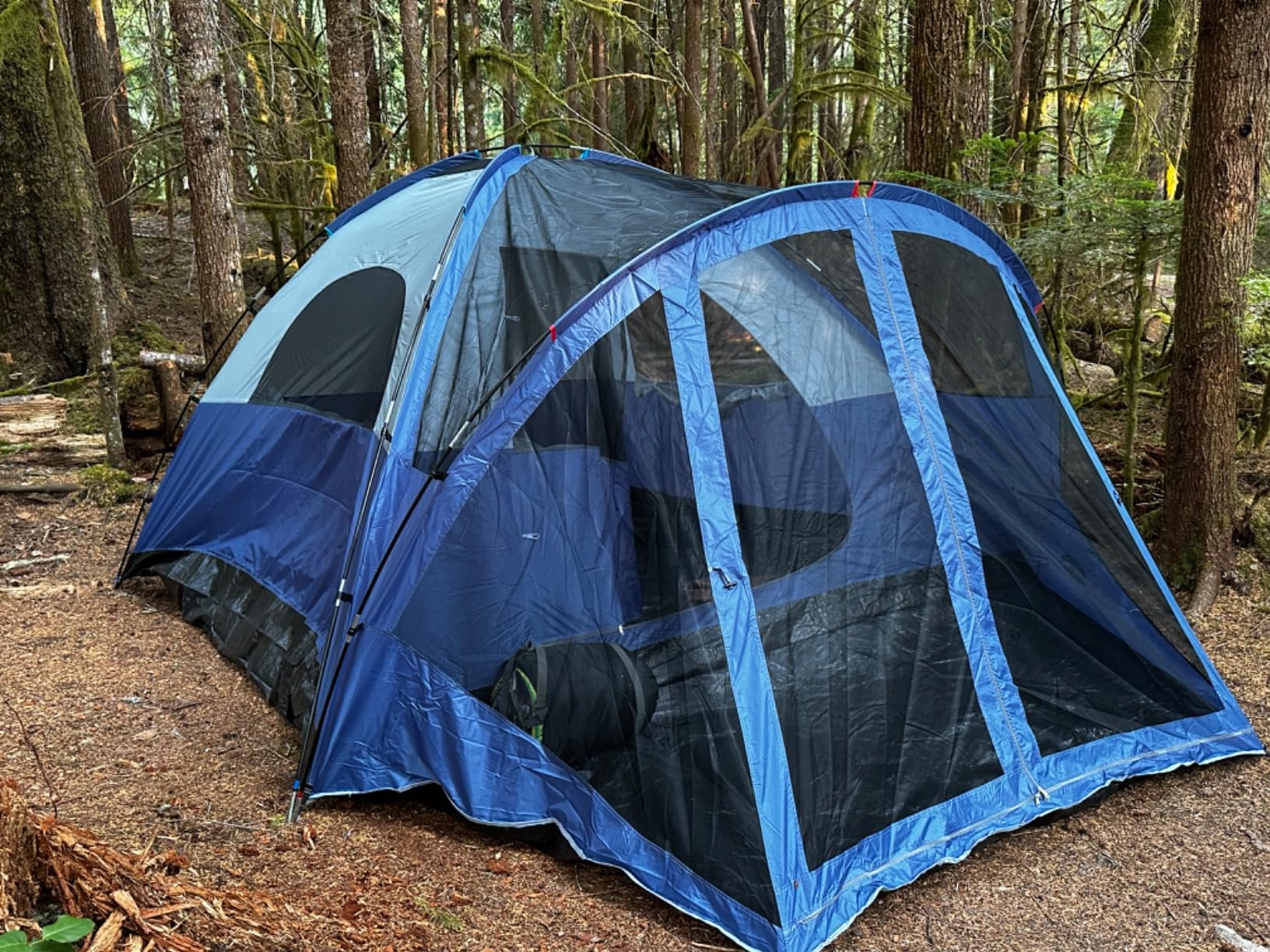 Pacific Pass 6 Person Dome Tent w/ Removable Rain Fly and Screen Room, Water Resistant - Navy/Gray - Customer Photo 2