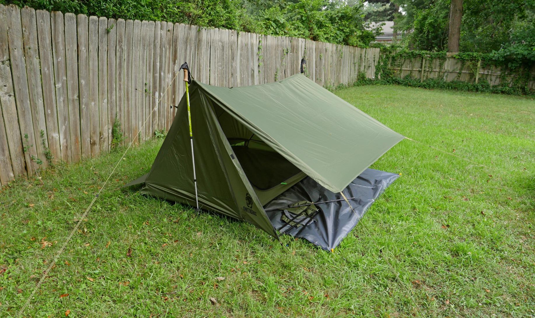 OneTigris Backwoods Bungalow Bushcraft Shelter 2.0, Ultralight Backpacking Tent with with Porch for Camping Hiking Backpacking Motorcycle Kayak Bushcrafters - Customer Photo 1