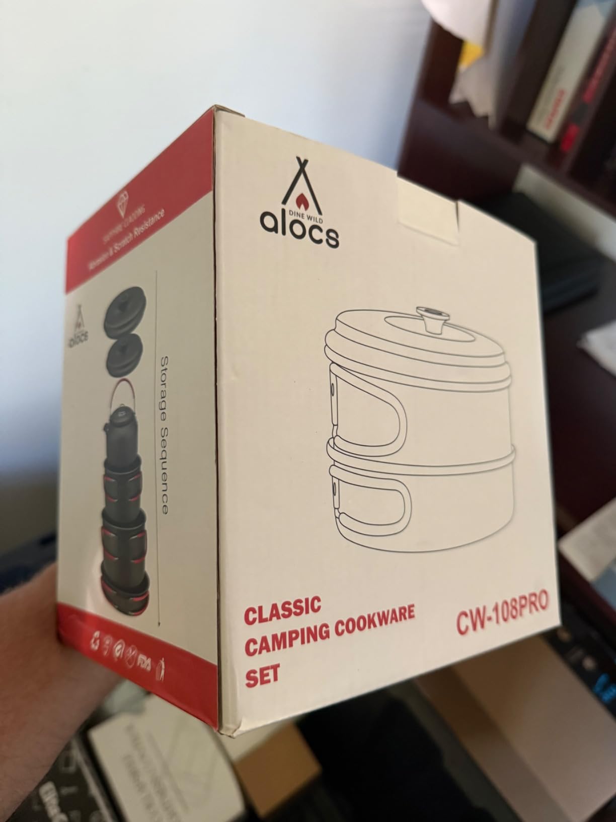 Alocs Camping Cookware, Aluminum Camping Cooking Set Camp Kitchen, Portable Camping Pots and Pans Set Essentials Mess Kit for Backpacking, Outdoor Cooking and Picnic - Customer Photo 1