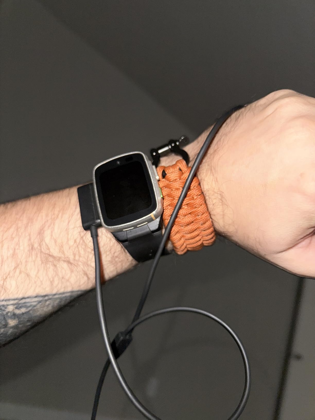 Texas Bushcraft Firecraft Cord Survival Bracelet - Paracord Bracelet with Bow Shackle for Camping and Emergency - 3 Extra Strands Include Wax Thread, Tinder, and Fishing Line - Customer Photo 1