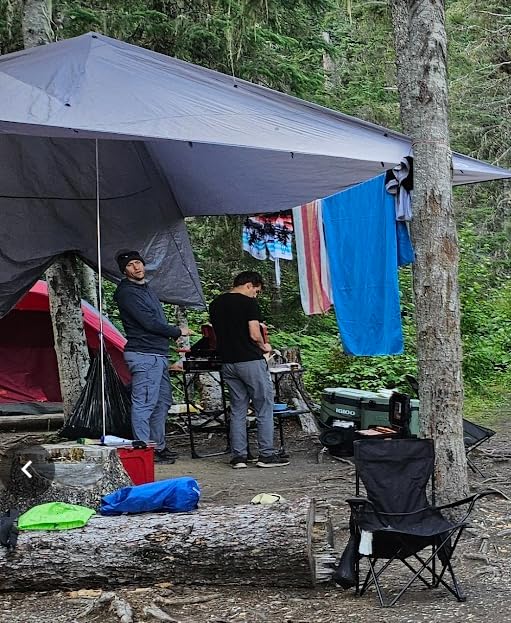 Tarp Poles Adjustable Heavy Duty 90 in Camping Tent Poles for Tarp Portable Telescoping Tent Poles for Awnings Canopy Rain Fly Shelter Set of 2 - Customer Photo 1