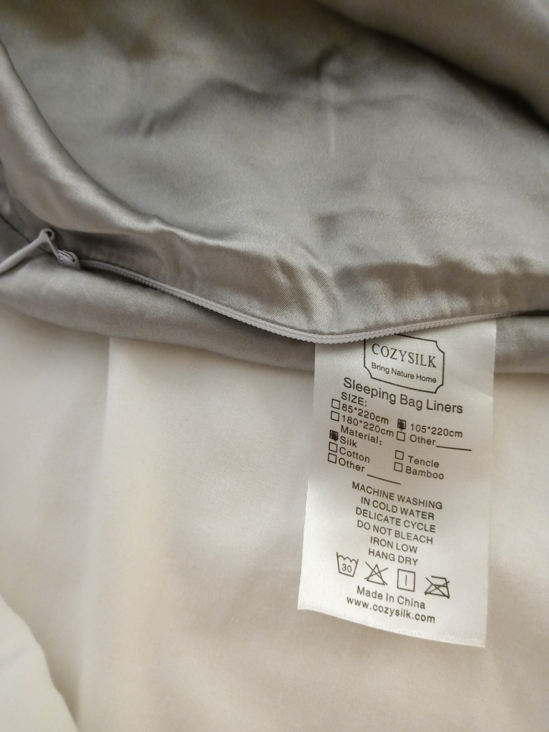 Cozysilk 100% Mulberry Silk Sleeping Bag Liner - 19 Momme Silk Single Size Sleep Sack - Customer Photo 3