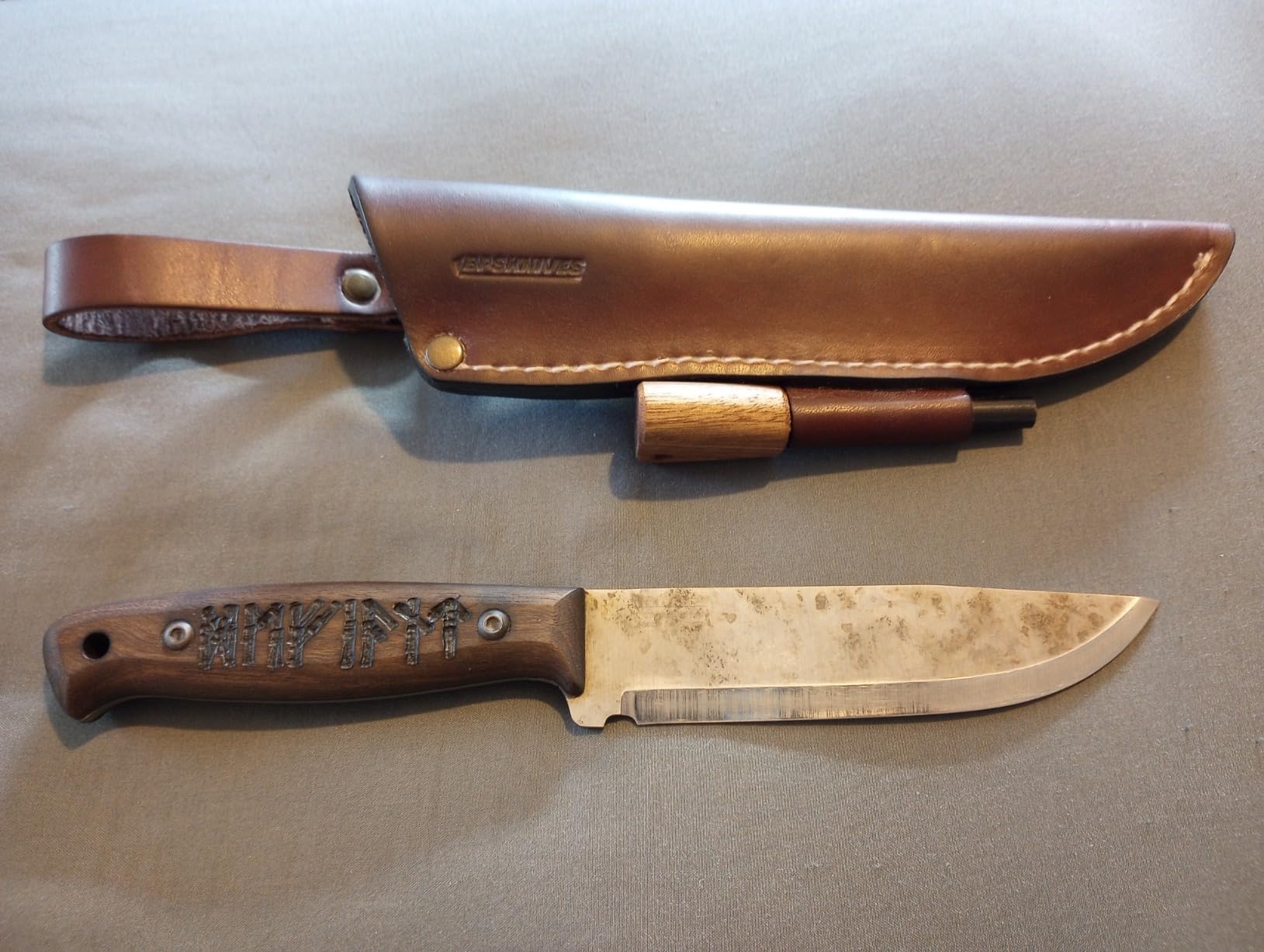 BPSKNIVES Adventurer - Bushcraft Knife - Fixed-Blade Carbon Steel Knife with Leather Sheath and Firestarter - Outdoor Full Tang Knives - Camping Knives - Survival Tactical Camp Knives - Customer Photo 2