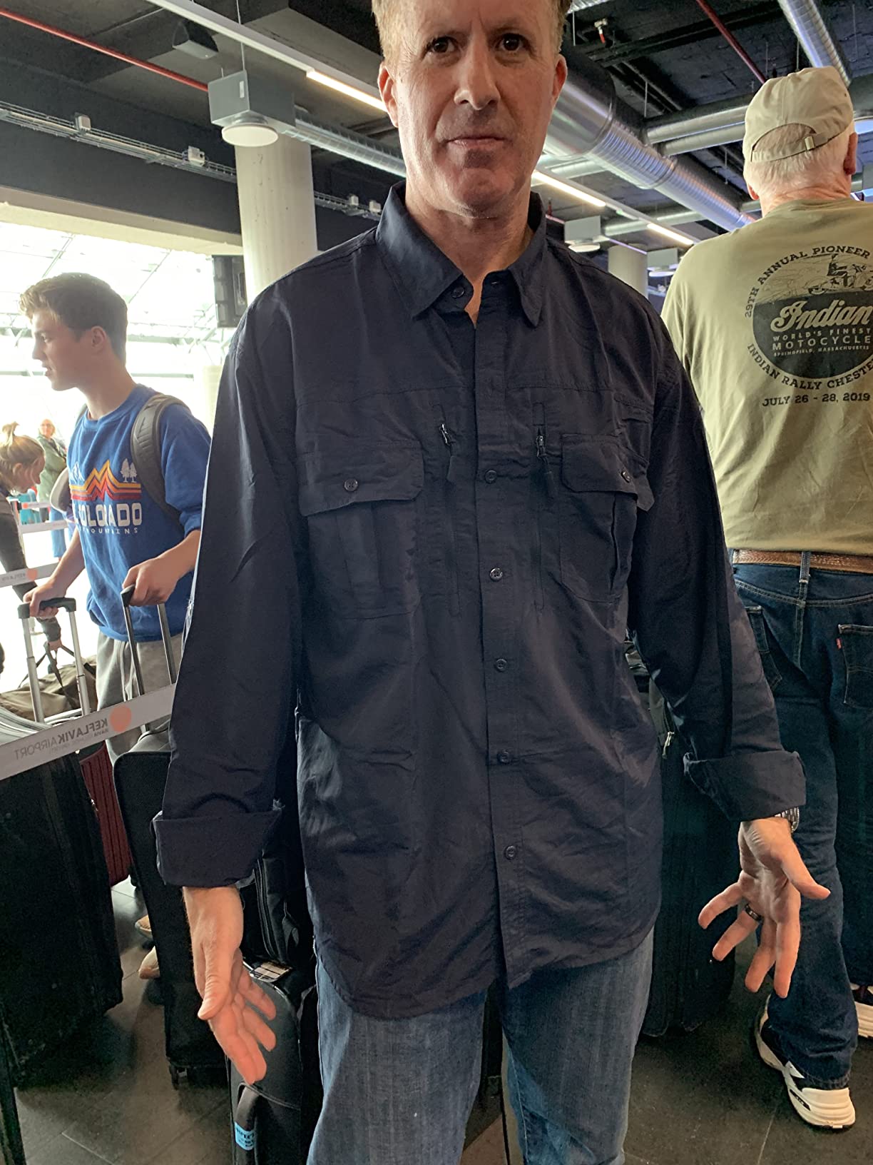 MAGCOMSEN Men's UPF 50+ Sun Protection Shirts, Button Down Long Sleeve Shirt for Hiking, Fishing, Safari - Customer Photo 3