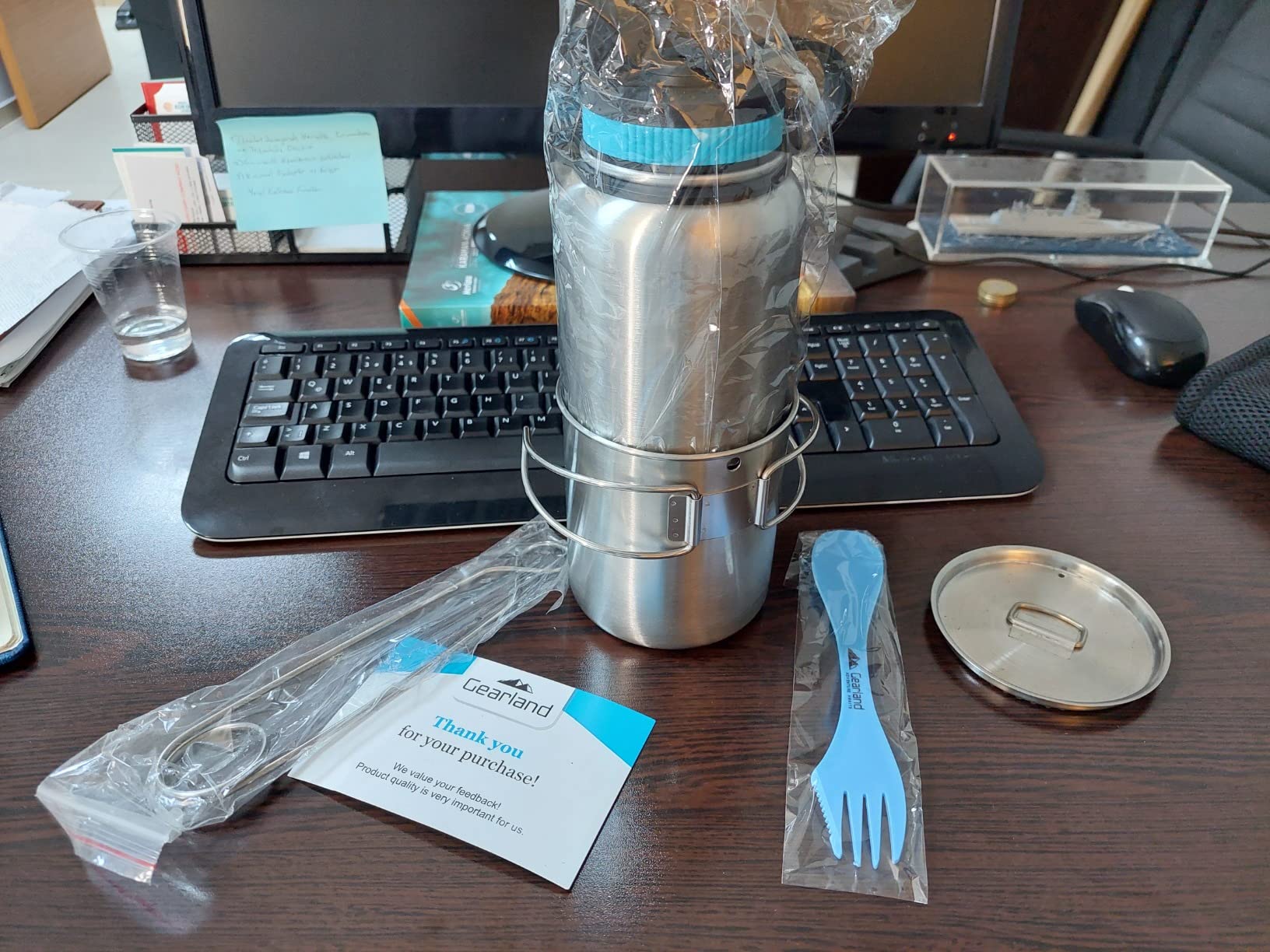 Gearland Canteen Stainless Steel Water Bottle with Nested Camping Cup and Lid for Bug Out Bag, Bushcraft Gear, Metal Canteen with a Wide Mouth Water Bottle and Mess Kit - Customer Photo 1