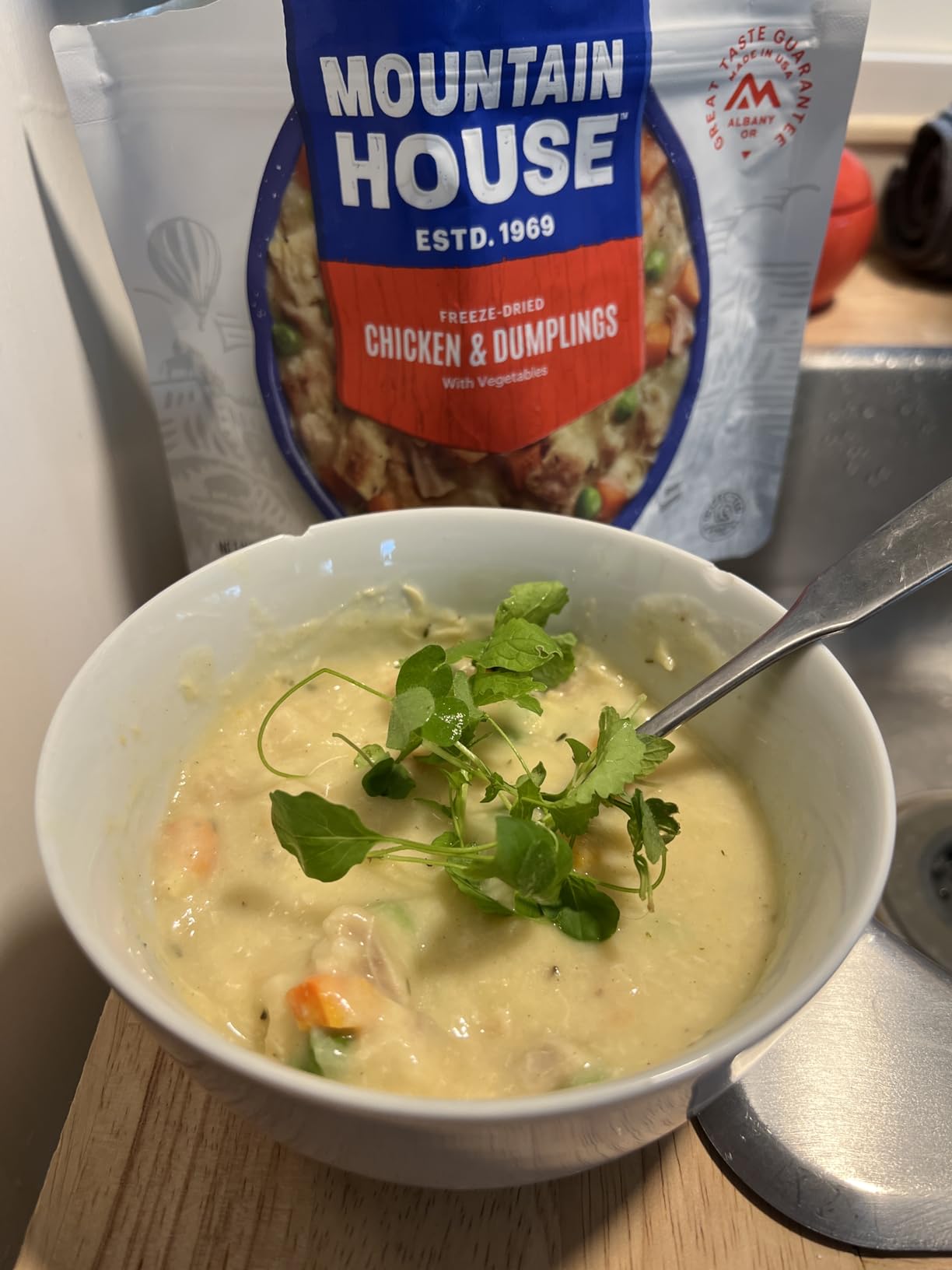 Mountain House Fettuccine Alfredo with Chicken | Freeze Dried Backpacking & Camping Food | 2 Servings - Customer Photo 1