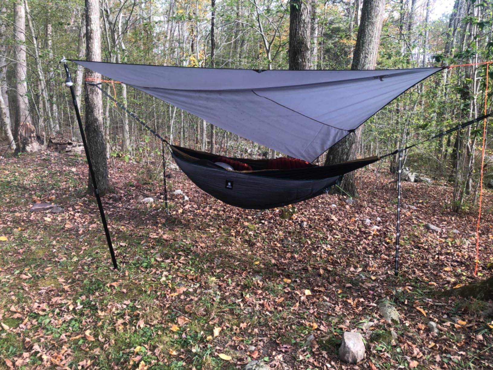 HIKEMAN Tent Poles Camping Poles for Tarp Awning Canopy Porch Sun Sails Tarpaulin Headroom Aluminium Adjustable Telescoping - Customer Photo 2