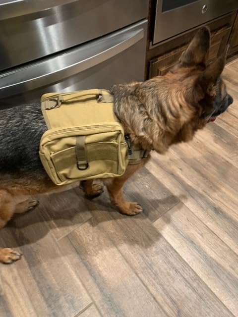 Himal Outdoors Dog Backpack & Saddle Bag, Tactical Hiking Backpack for Large Dogs with Side Pockets & Adjustable Strap - Customer Photo 1