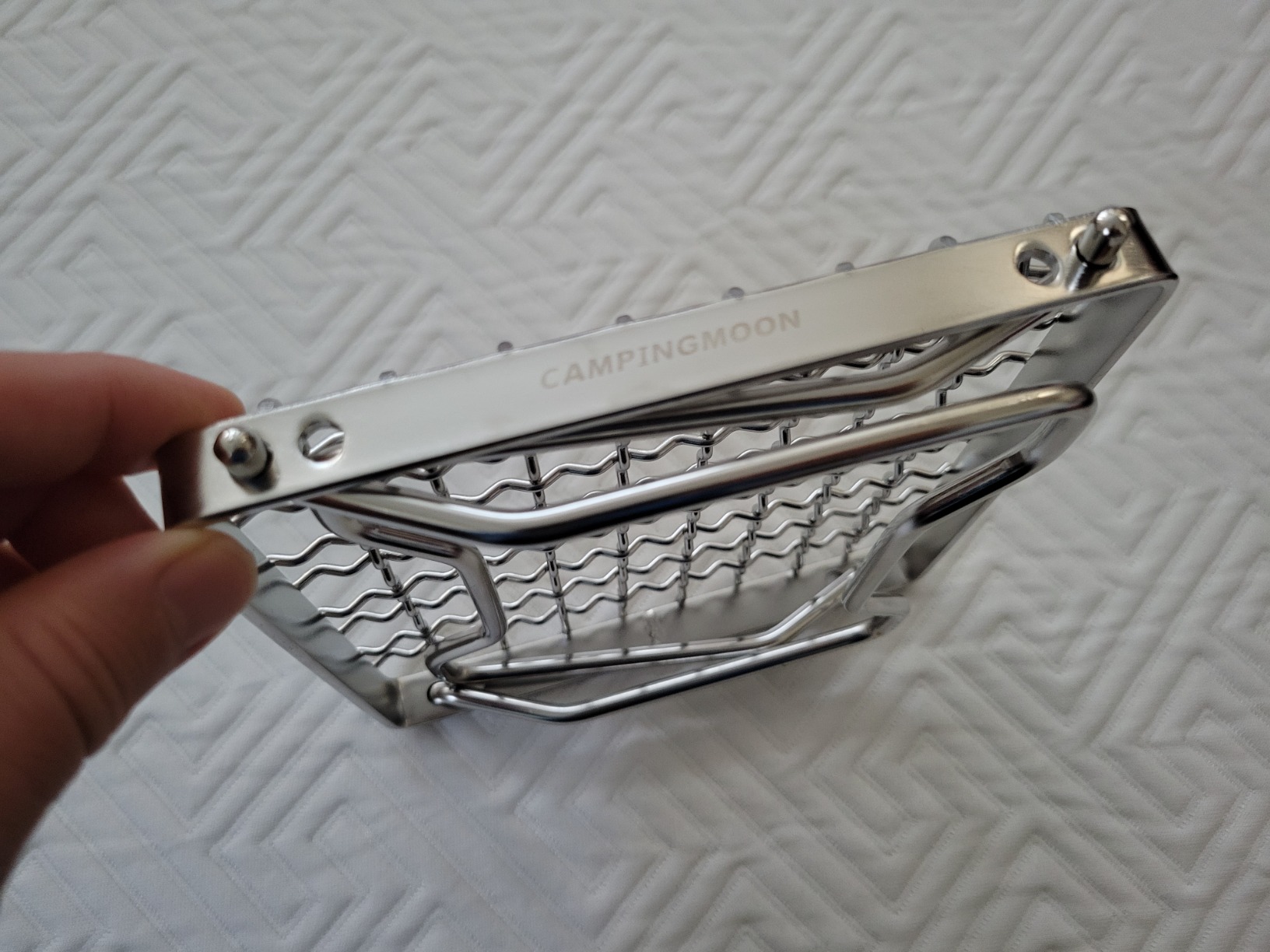 CAMPINGMOON Portable Folding Camping Campfire Grill over Fire Split Stoves 304 Stainless Steel (Grid wire (MS-1011)) - Customer Photo 1