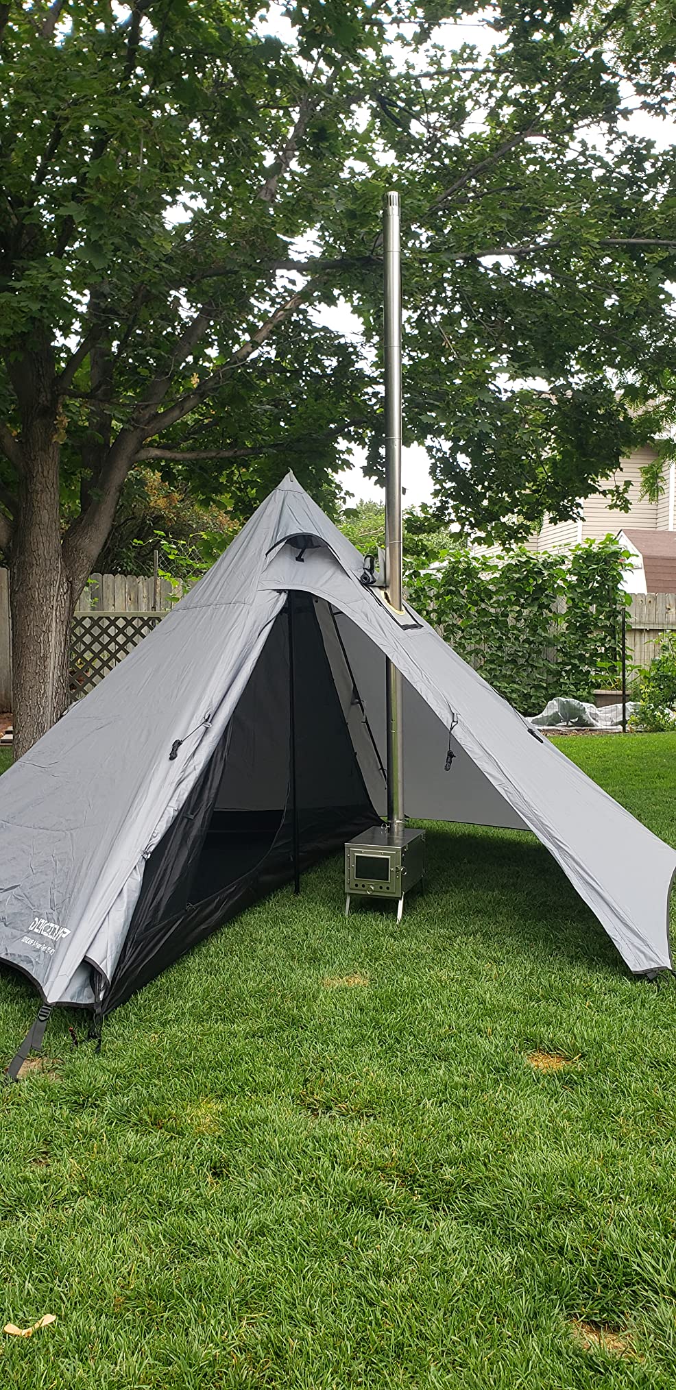 DANCHEL OUTDOOR S6/SSG Portable Folding Hot Tent Camping Stove, 304 Stainless Steel Small Tent Wood Stove with 7.2ft Pipe - Customer Photo 4