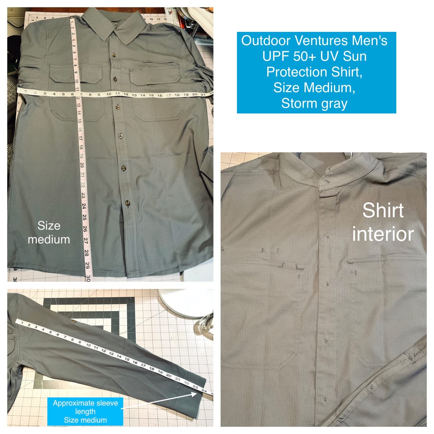 Outdoor Ventures Men's UPF 50+ UV Sun Protection Shirt, Long Sleeve Hiking Fishing Shirt Cooling Quick Dry for Safari Travel - Customer Photo 2