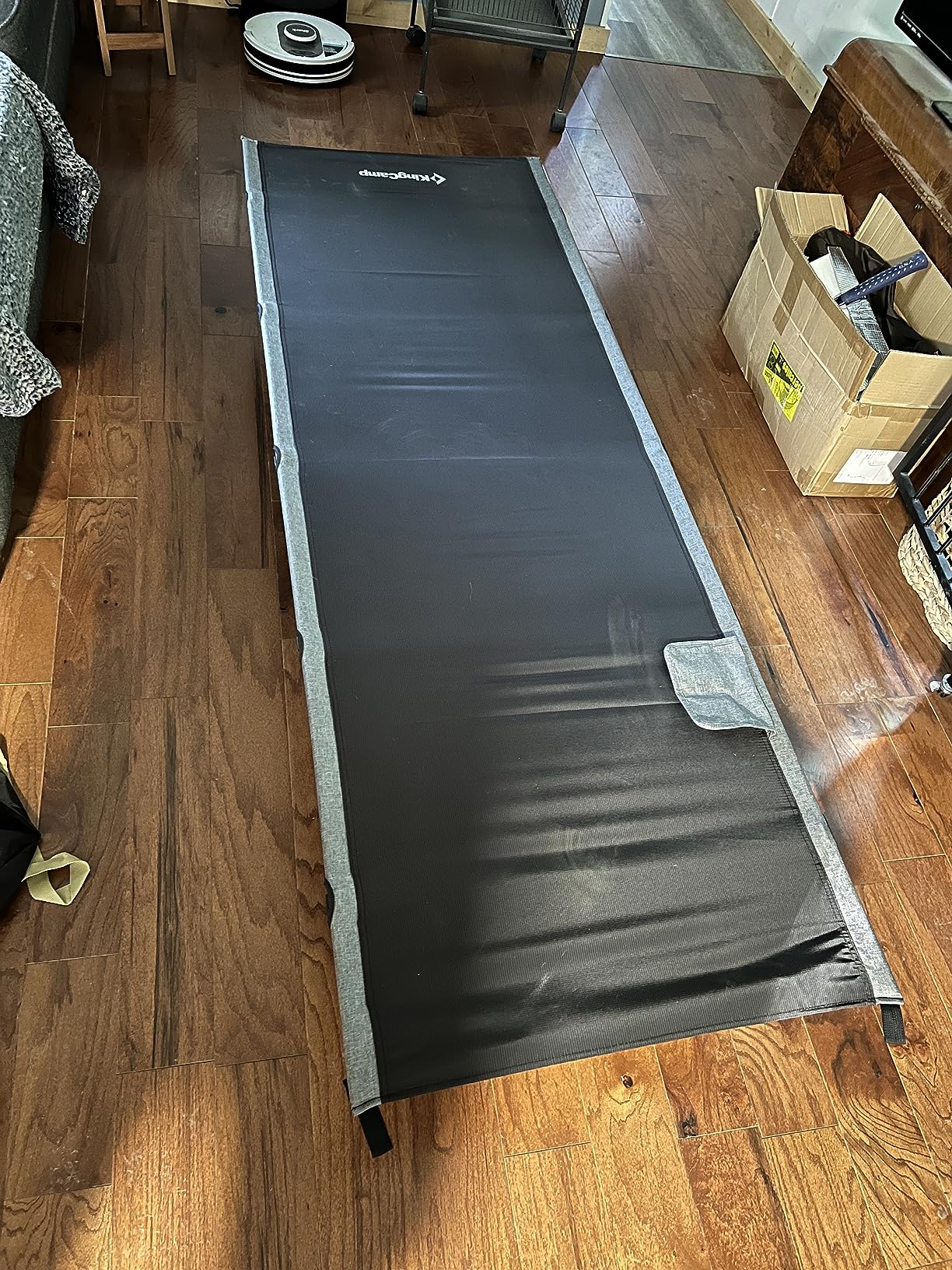 KingCamp 2 Person Queen Size Camping Cot, Folding Portable Double 550lbs Heavy Duty Oversized Large Wide XXL Foldable Sleeping Bed with Carry Bag for Two Adult Outdoor Travel Tent, Grey - Customer Photo 2