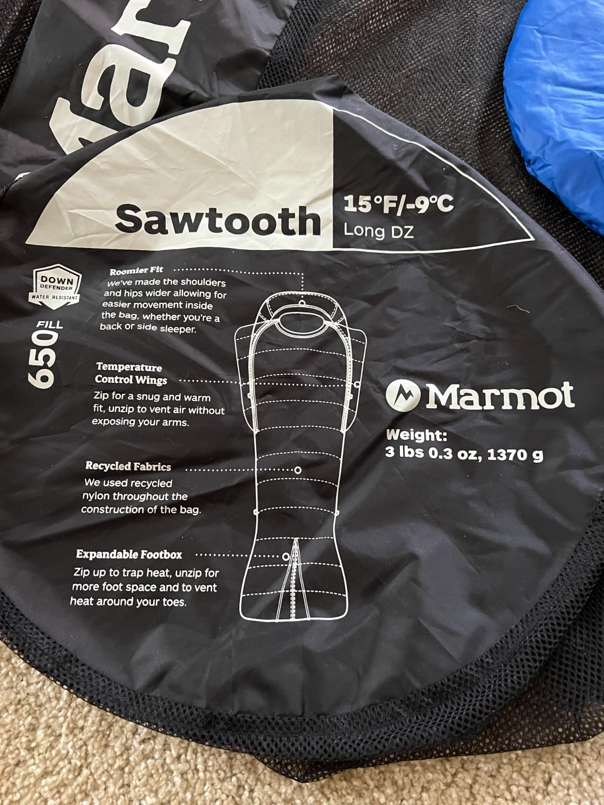 Marmot Mens Sawtooth Sleeping Bag - Customer Photo 1