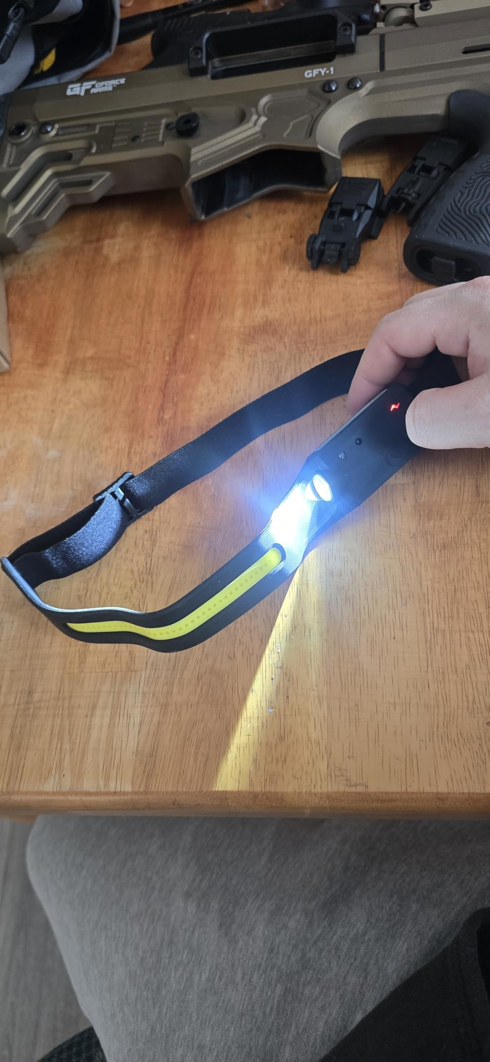 Headlamp Rechargeable, 230 Degree Wide Beam Head Lamp LED with Motion Sensor for Adults - Camping Accessories Gear, Waterproof Head Light Flashlight for Hiking, Running, Repairing, Fishing, Cycling - Customer Photo 3