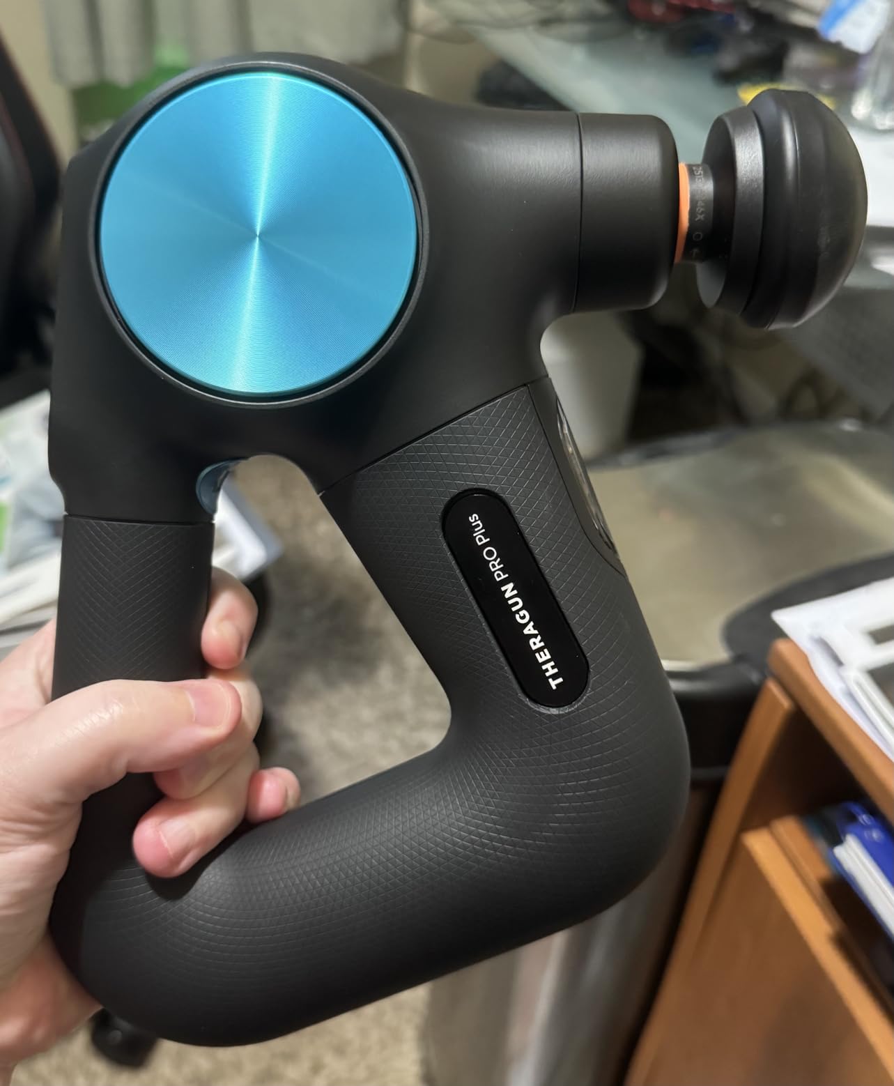 Pro Handheld Deep Tissue Massage Gun - Bluetooth Enabled Percussion Massage Gun & Personal Massager for Pain Relief & Circulation in Neck, Back, Leg, Shoulder and Body (Black - 5th Gen) Customer Review Pro Handheld Deep Tissue Massage Gun - Bluetooth Enabled Percussion Massage Gun & Personal Massager for Pain Relief & Circulation in Neck, Back, Leg, Shoulder and Body (Black - 5th Gen) - Customer Photo 1