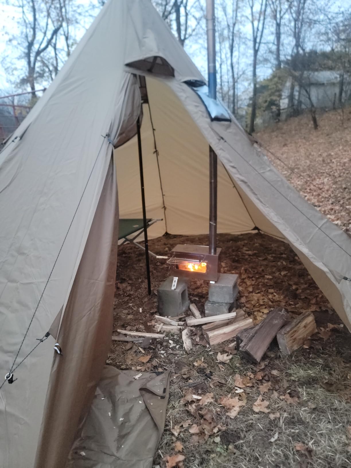 Preself 4~6 Person Tipi Hot Tent T3 XL with Screen Window, Height 8' 6 Preself 4~6 Person Tipi Hot Tent T3 XL with Screen Window, Height 8' 6