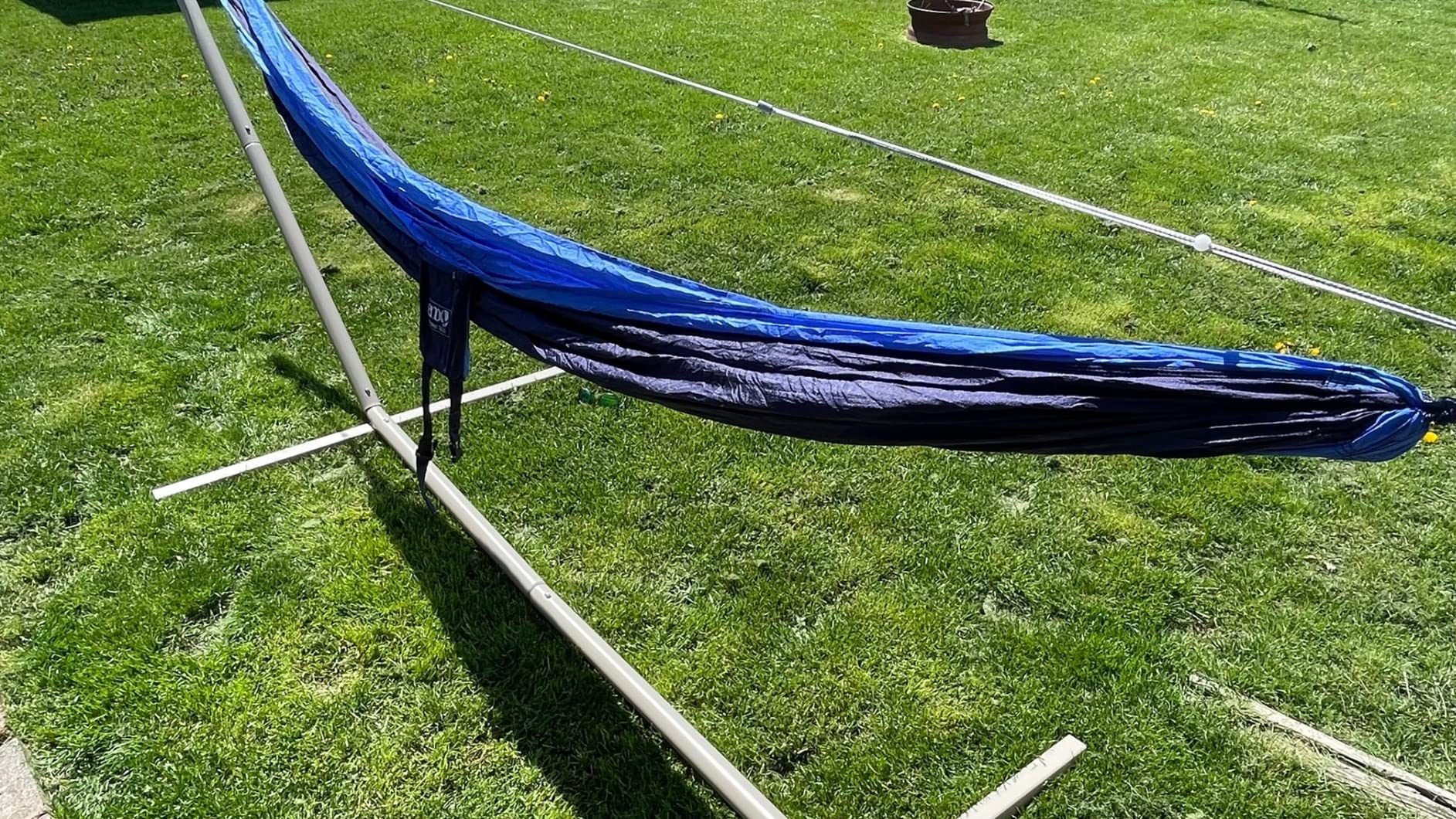 ENO Microtune Structural Ridgeline - Camping Hammock Travel Essentials - Hammock Cord for Preset Lay - Compatible with 1 to 2 Person Portable Hammocks - Sapphire/Grey - Customer Photo 1