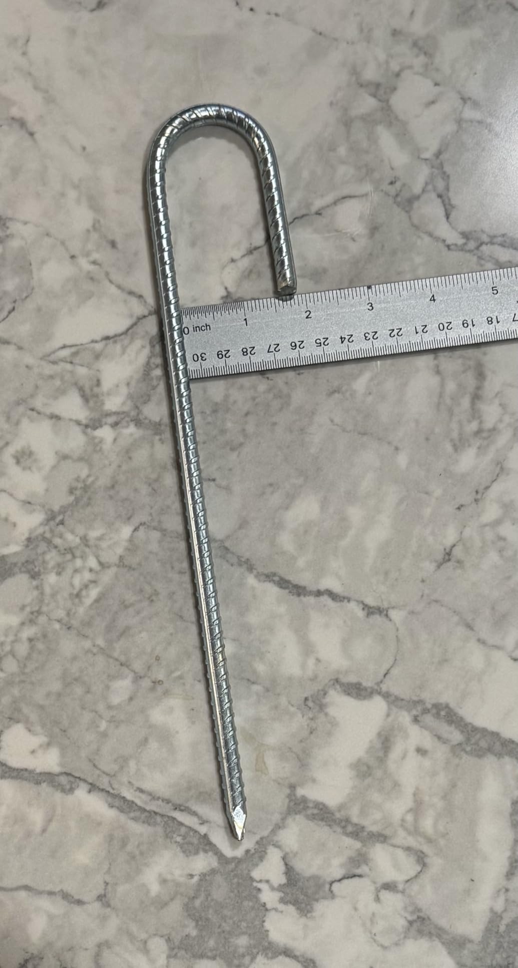 Rebar-Stakes-12-Inch-Galvanized, U Hook Trampoline Stakes 6 Pack Ground Anchors Tent Stakes Heavy Duty for Plants Anti-Rust Landscape Fabric Stakes Artificial Turf - Customer Photo 2