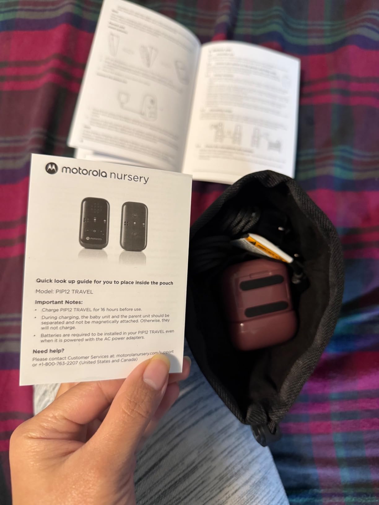 Motorola Nursery PIP12 Baby Monitor Audio Only, Portable and Rechargeable, No WiFi Needed, 1500ft Range HD Sound with Auto Off, Includes Water-Resistant Travel Case - Customer Photo 1