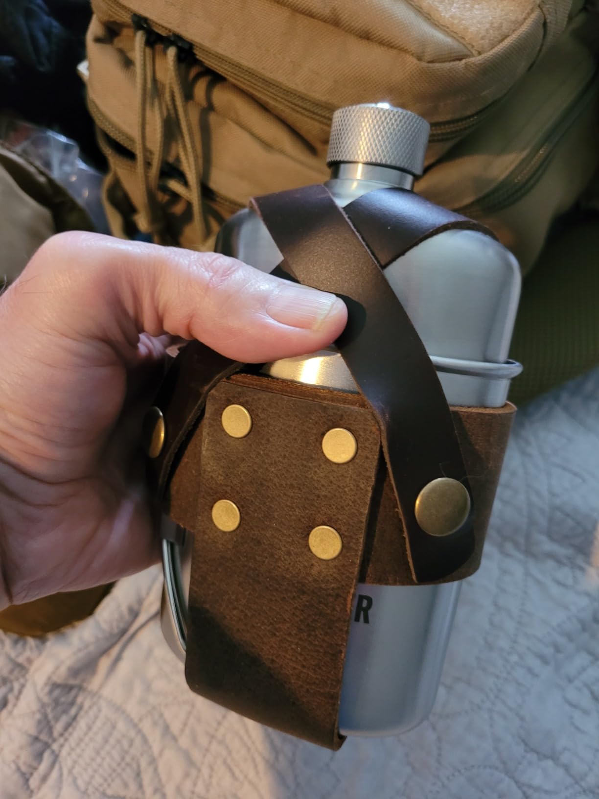 The Pathfinder School Stainless Steel Nesting Cup & M34 Scout Canteen - Survival Gear and Supplies - Bushcraft Gear Camping Essentials - Hiking Water Bottle - Camping Canteen- Backpacking Kit - Customer Photo 1
