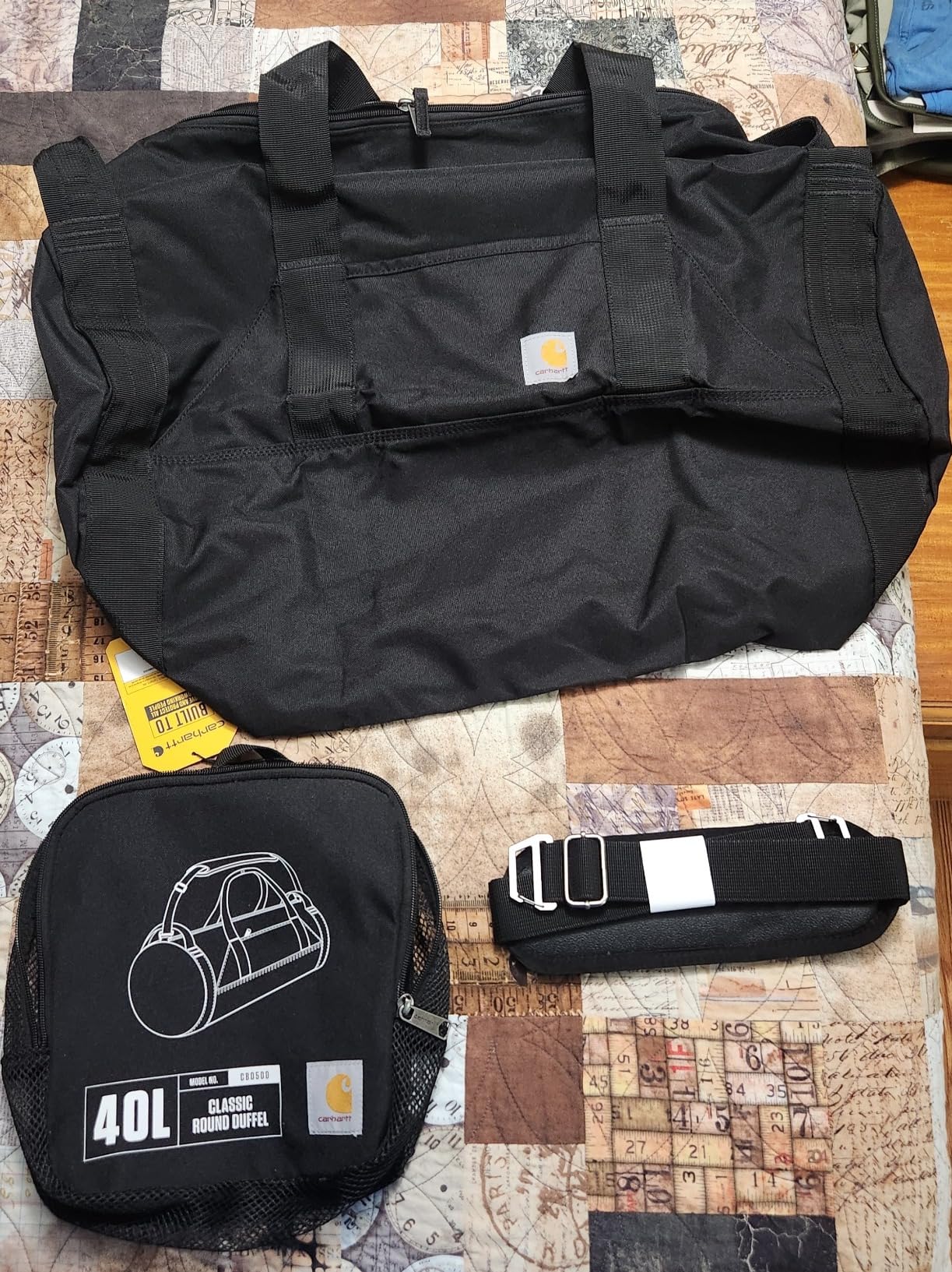 Carhartt Classic Round Duffel with Utility Pouch, Heavy-Duty, Water-Resistant Packable Gear Bag for Jobsite, Gym, and Travel - Customer Photo 1