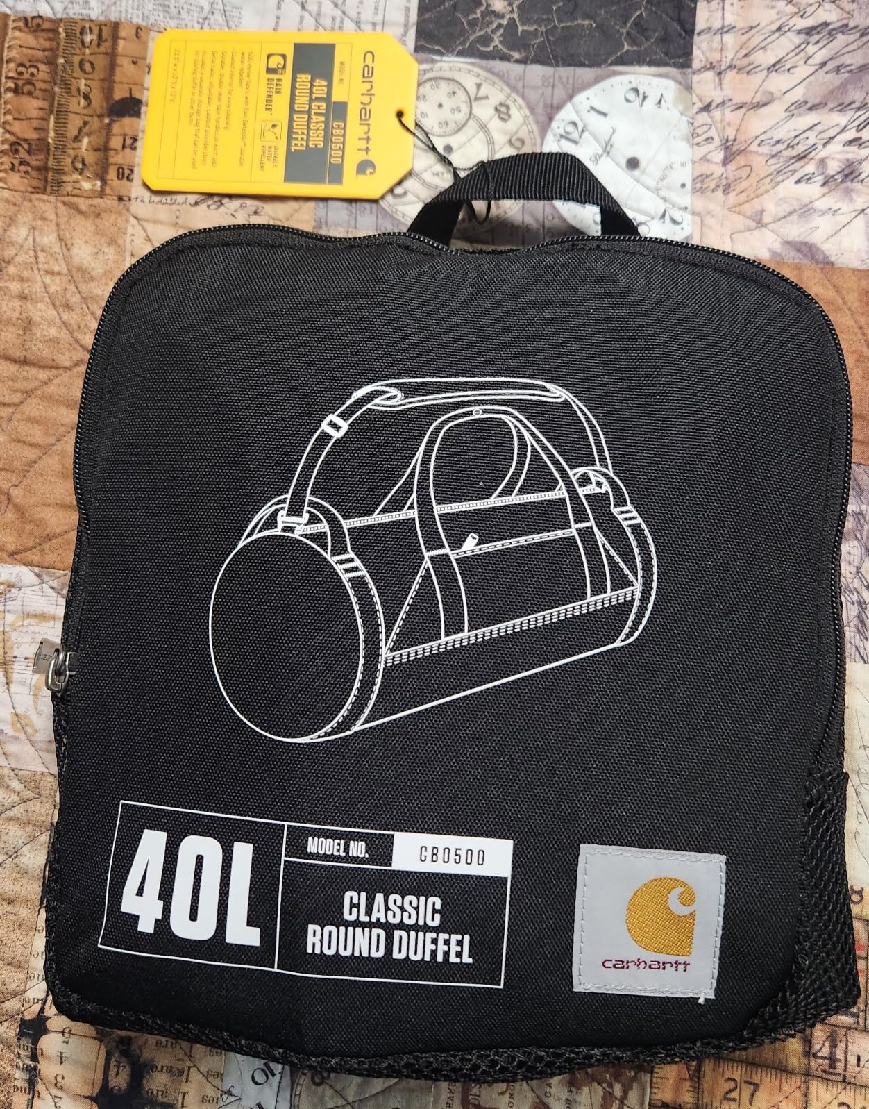 Carhartt Classic Round Duffel with Utility Pouch, Heavy-Duty, Water-Resistant Packable Gear Bag for Jobsite, Gym, and Travel - Customer Photo 2