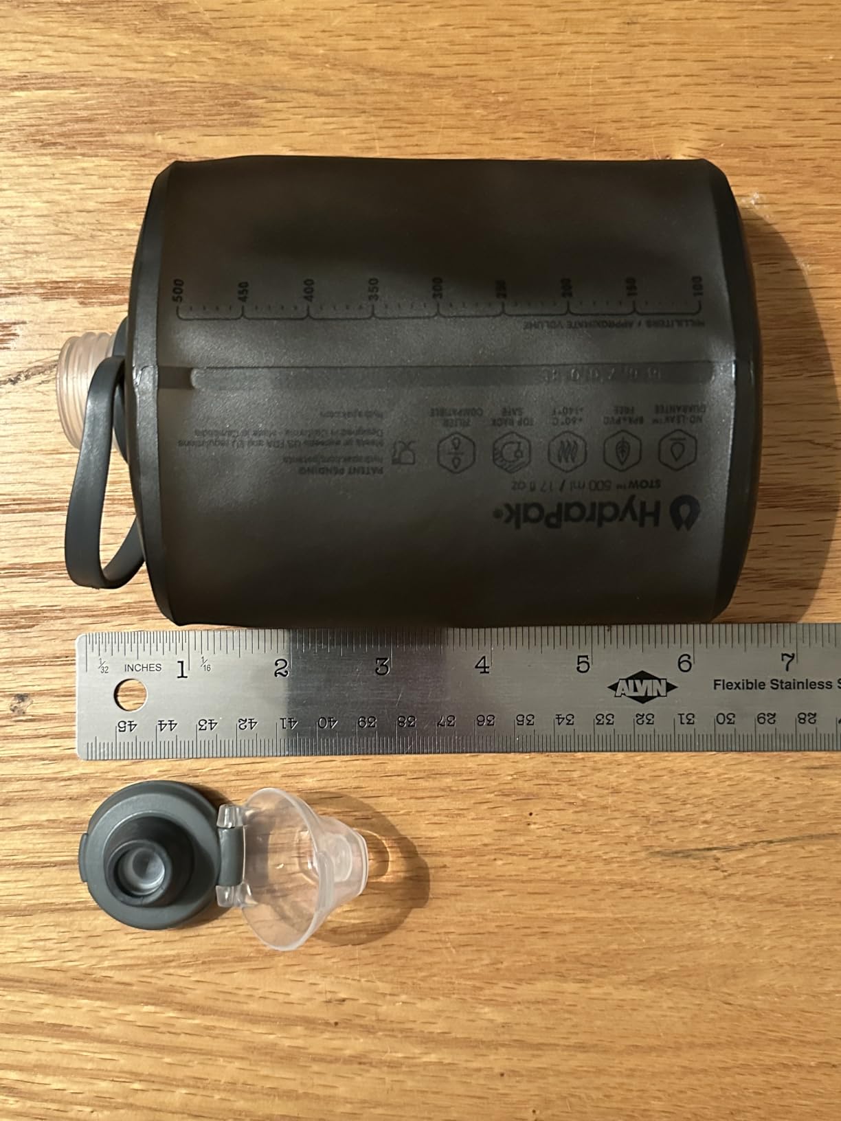 HydraPak Stow Collapsible Water Bottle – 350ml, 500ml, 1L – Ultralight, Leak-Proof, BPA-Free, Filter Compatible Travel & Hiking Flask - Customer Photo 1