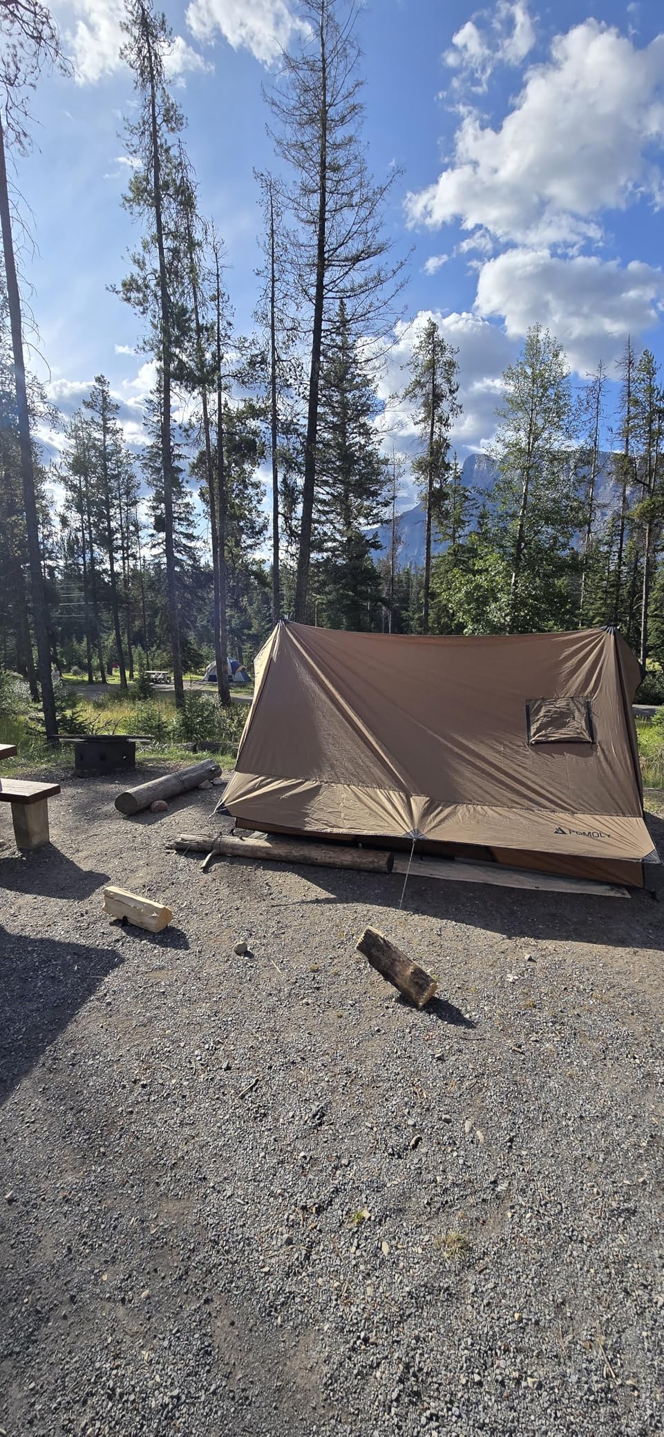 POMOLY Camping Hot Tent Cabin Tent, Chalet 70 Series Portable Wall Tents with Stove Jack and Two Poles for 2-3 Person Hiking, Backpacking - Customer Photo 2