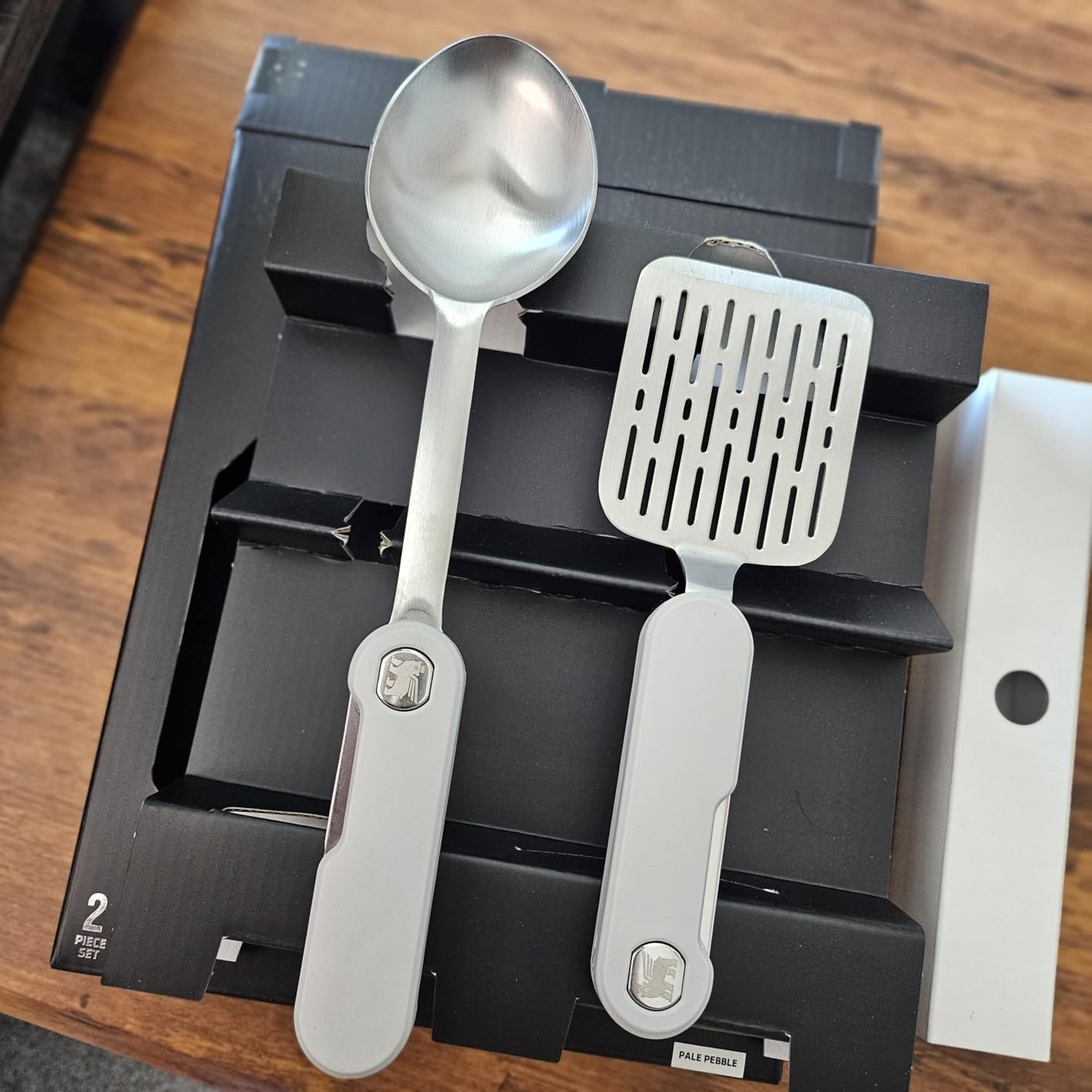 Stanley Wildfare Pro Stainless Steel Fold & Go Utensil Set | Folding Spatula and Spoon | Packable Outdoor Cookware | Camping Essentials for Your Camp Kitchen | BPA-Free | Pale Pebble & Stone - Customer Photo 3