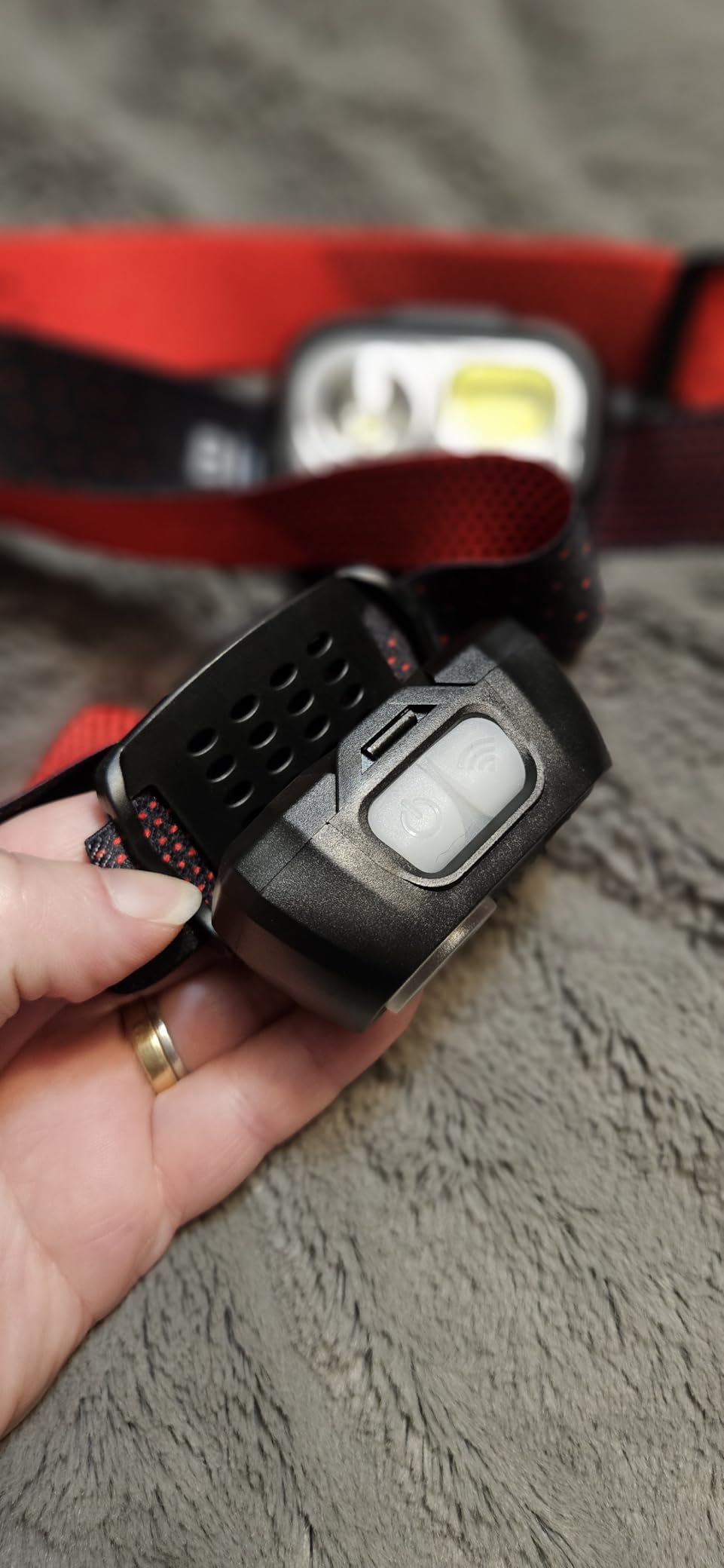 Blukar LED Headlamp Rechargeable,2000L Super Bright Headlight with Motion Sensor -Dimmable Brightness,8 Modes,Spotlight&Floodlight&Red Light Combination,IPX5 Waterproof for Hiking,Camping - 2 Pack - Customer Photo 2