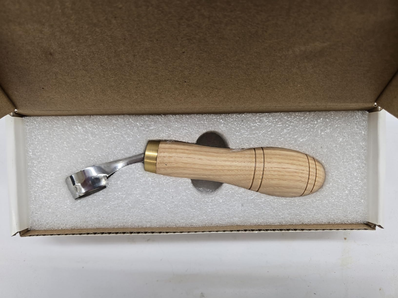 STAMESKY Carving Scorp Knife | Round Carving Tool for Spoons, Bowls, and Cups | Spoon Bowl Carving Tools | for Beginners | Oak Wood Handle with Carbon Steel Blade (1'in full scorp) - Customer Photo 5