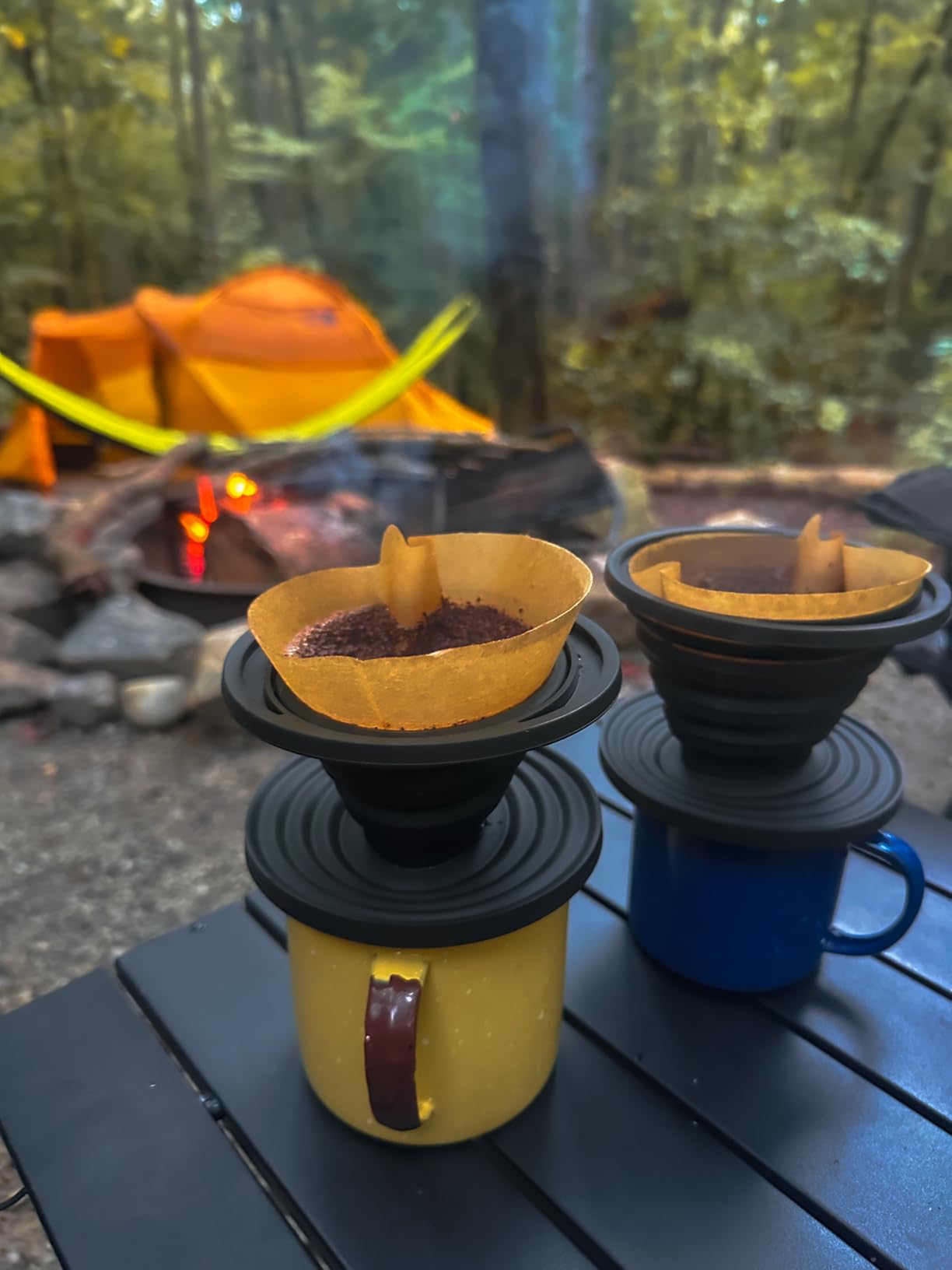 COLETTI Sierra Camping Pour Over Coffee Dripper — Collapsible Pour Over Coffee Dripper — Includes Pack of Paper Filters [Black, Pack of 1] - Customer Photo 1