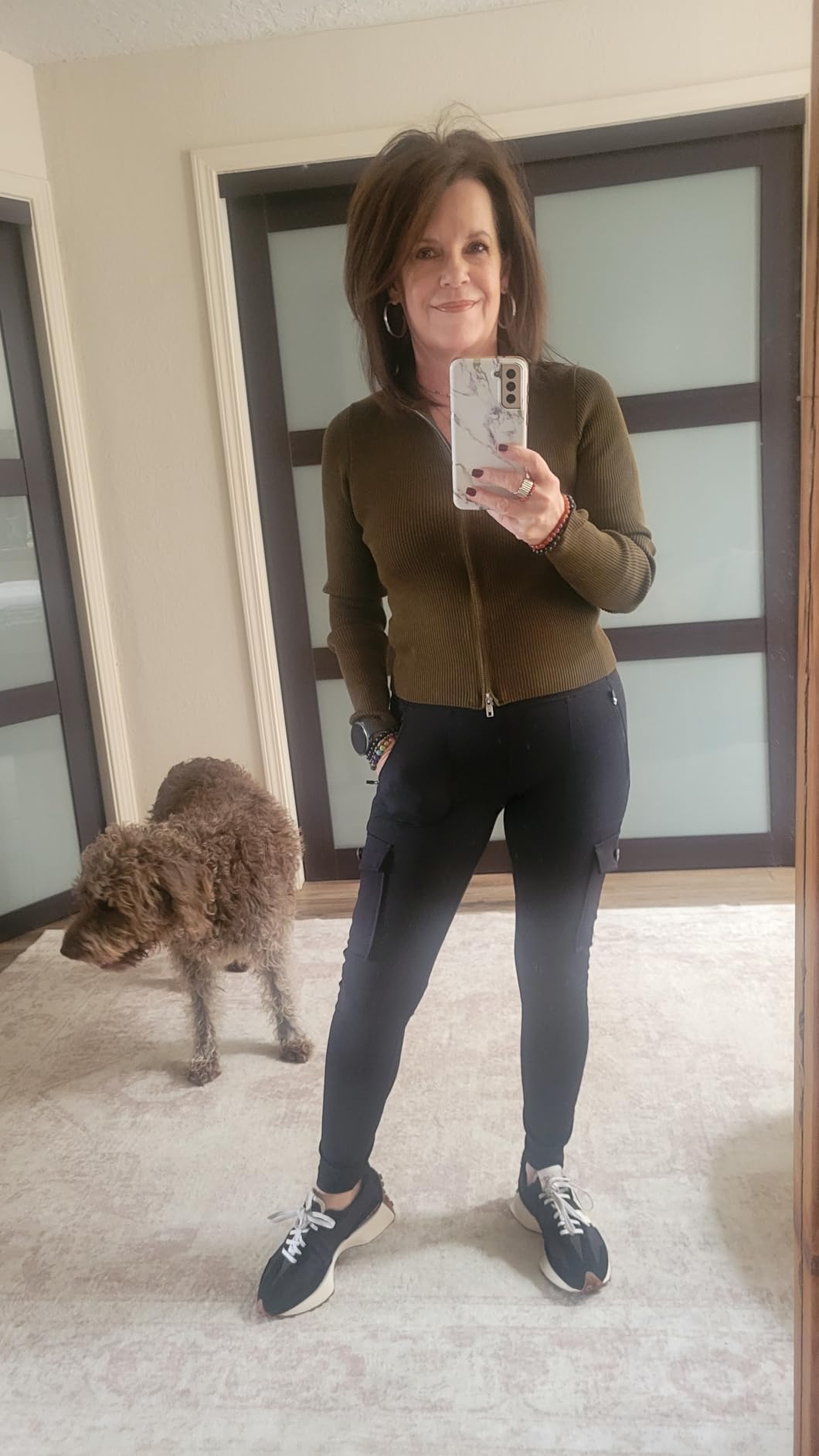 Ewedoos Hiking Pants Women Leggings with Zipper Pockets Water Resistant Workout Compression Leggings Tummy Control UPF50+ - Customer Photo 1