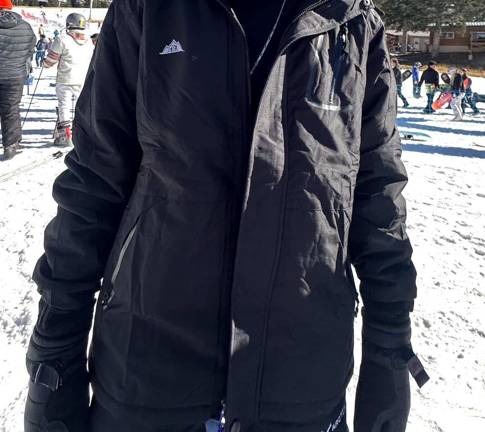MAOYSSEN Men's Mountain Winter Coat Warm Fleece Ski Snow Jacket Waterproof Raincoat with Hood - Customer Photo 2
