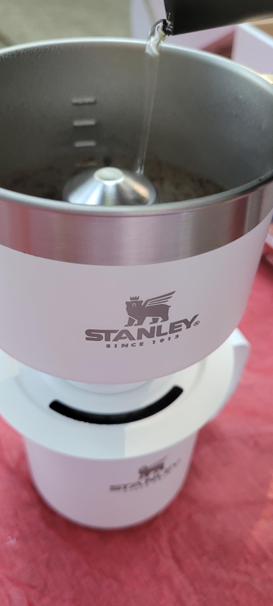 STANLEY Perfect Brew Pour Over Set | 12 oz Camp Mug with Lid Included | Drip Coffee Maker with Reusable Filter | Insulated Stainless Steel | BPA-Free | Black 2.0 - Customer Photo 2
