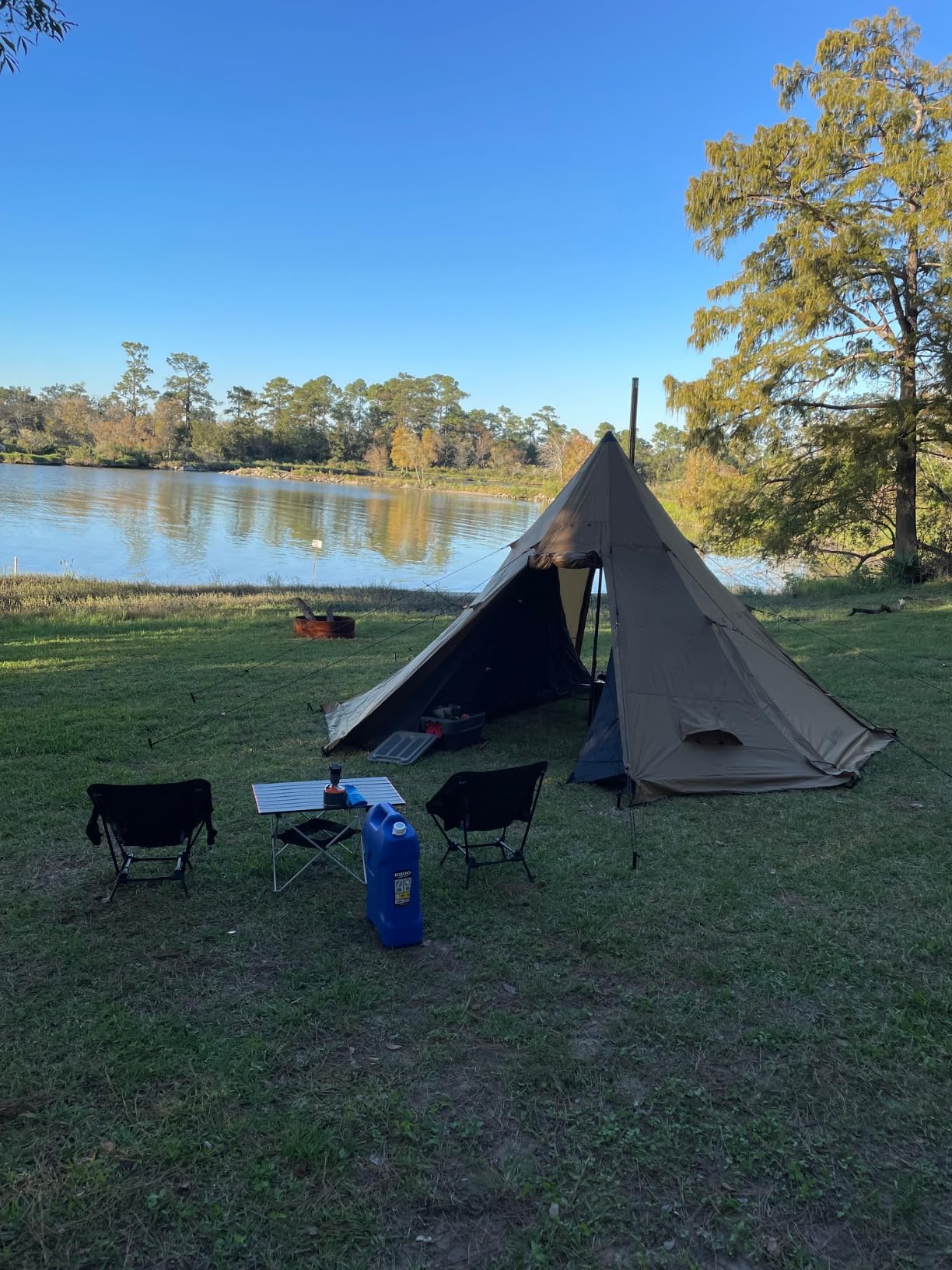 POMOLY Tipi Tent Camping Hot Tents, Bromance 70 Pyramid with 3 Stove Jacks for 2-4 Person Hiking Hunting - Customer Photo 1