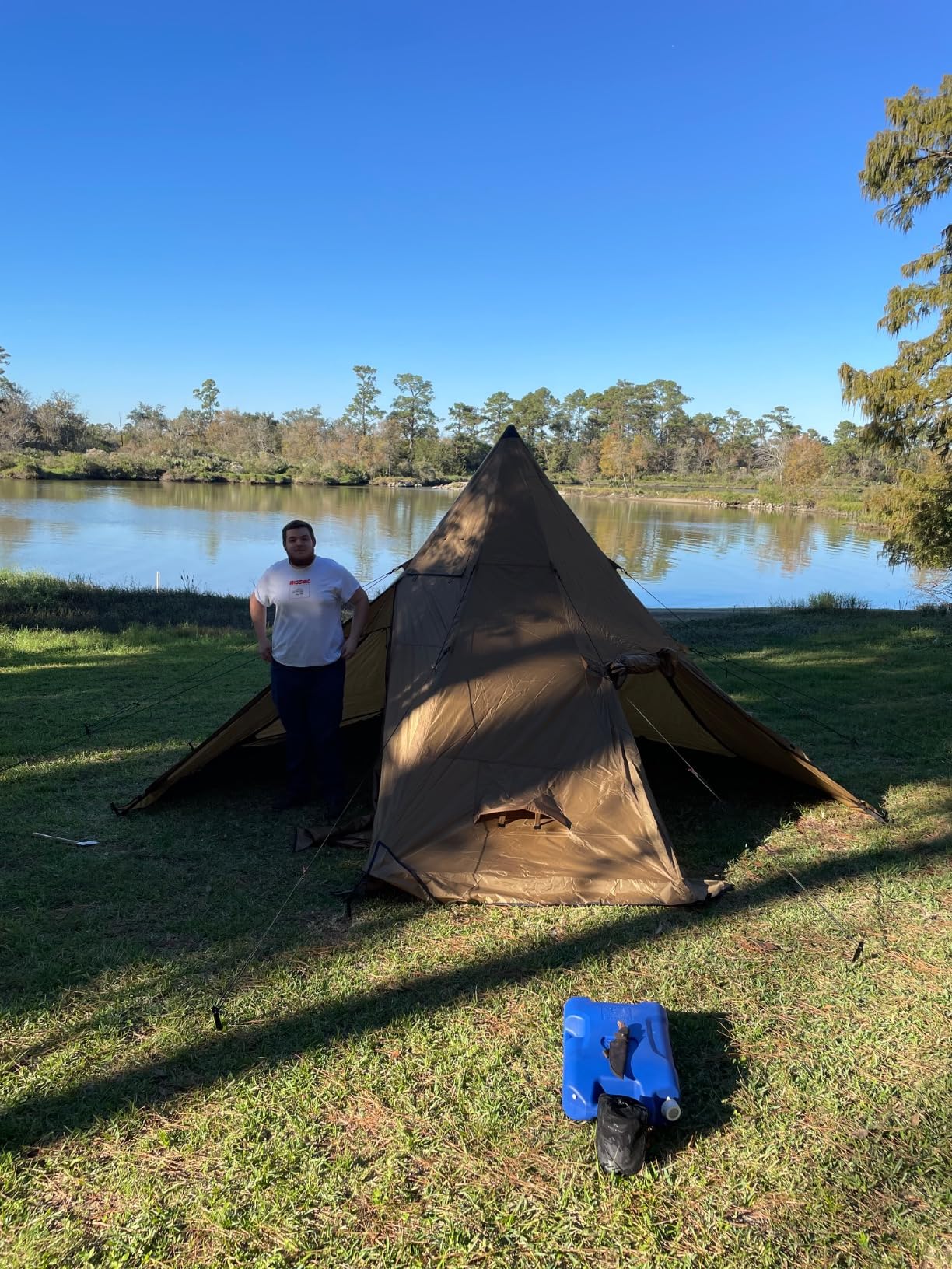 POMOLY Tipi Tent Camping Hot Tents, Bromance 70 Pyramid with 3 Stove Jacks for 2-4 Person Hiking Hunting - Customer Photo 2
