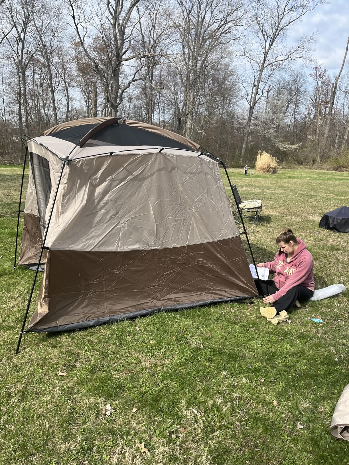 Vidalido 3-4 Person Tent with 1 Mesh Door and 2 Large Mesh Window, Double Layer Waterproof Portable Family Cabin Tent, 4 Person Tents for Outdoor Camping Hiking - Customer Photo 2