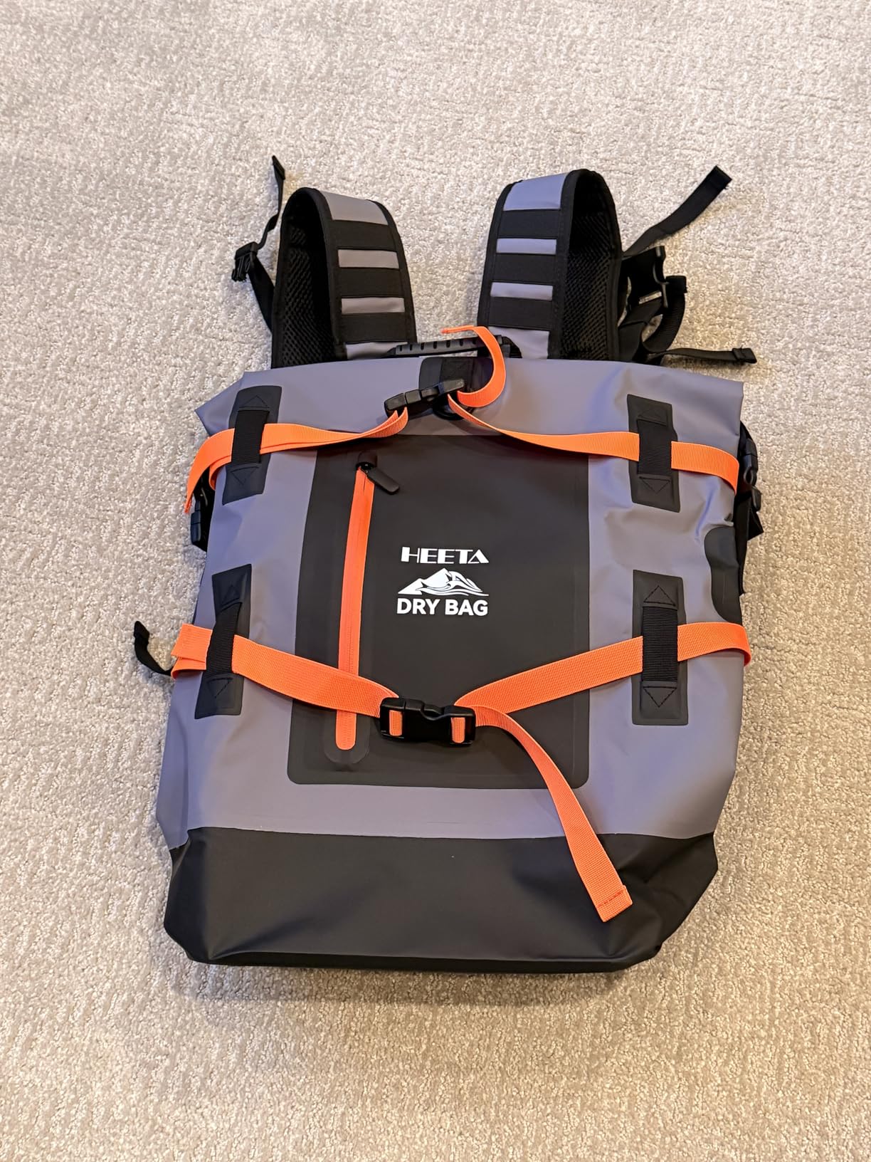 HEETA Dry Bags Waterproof Backpack 40L for Men & Women, Roll Top Heavy Duty Cushioned Hiking Backpack for Kayaking Boating Paddle Boarding Fishing Travel Camping Beach Vacation Cruise Ship Essentials - Customer Photo 1