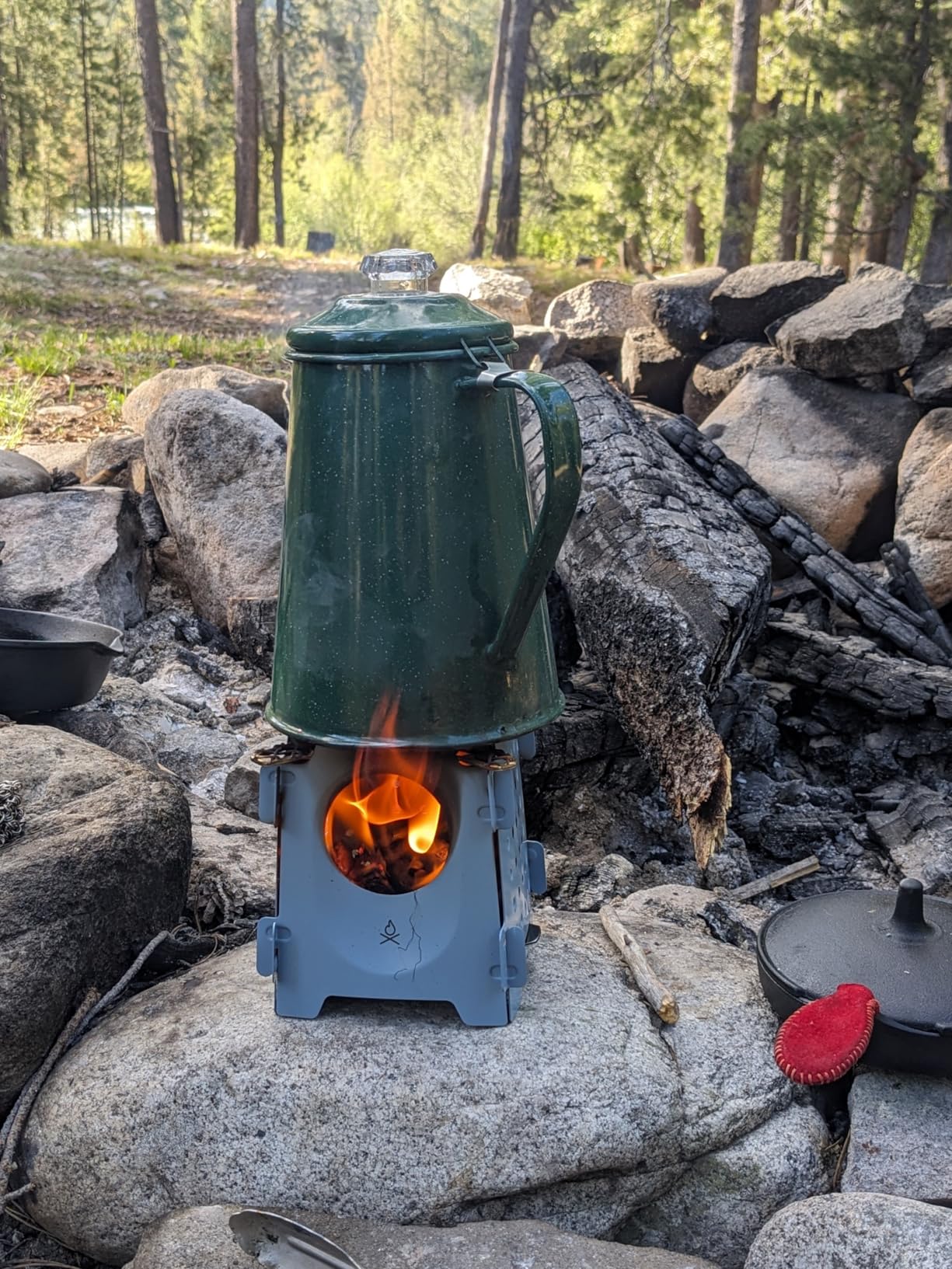 Überleben | Stöker Titanium Camping Stove – 7.7oz Ultralight Flatpack Wood Burning Stove for Backpacking, Hiking & Outdoor Cooking – Portable, Folding Camping Essentials - Customer Photo 2