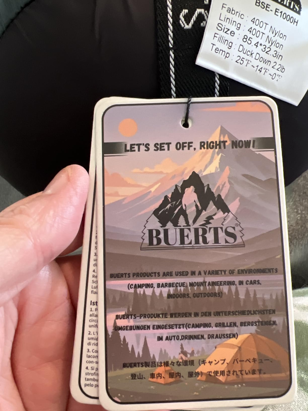 BUERTS Down Sleeping Bags for Adults, Premium 680FP Down Fill Backpacking Sleeping Bag for Cold Weather for Camping, Hiking and Traveling, Comes with Compression Sack. - Customer Photo 1