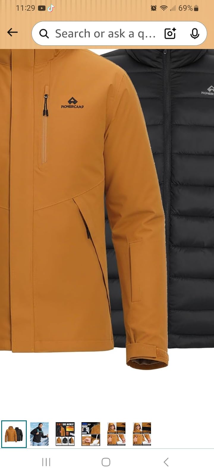 Pioneer Camp Men's 3-in-1 Snow Ski Jacket Puffer Liner Insulated Waterproof Rain Jackets Winter Windbreaker Snowboard Coat Customer Review Pioneer Camp Men's 3-in-1 Snow Ski Jacket Puffer Liner Insulated Waterproof Rain Jackets Winter Windbreaker Snowboard Coat - Customer Photo 2