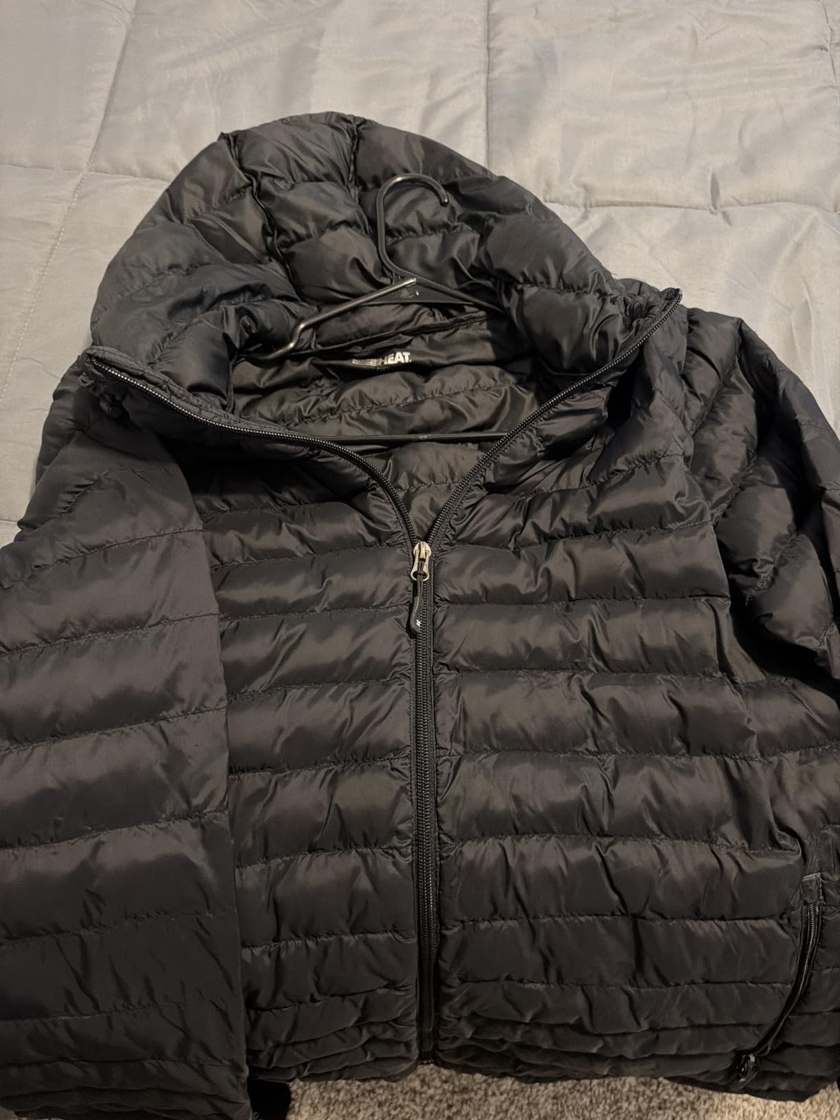 32 Degrees Heat Men's Lightweight Packable Hooded Jacket - Water Resistant Travel Puffer - Customer Photo 1