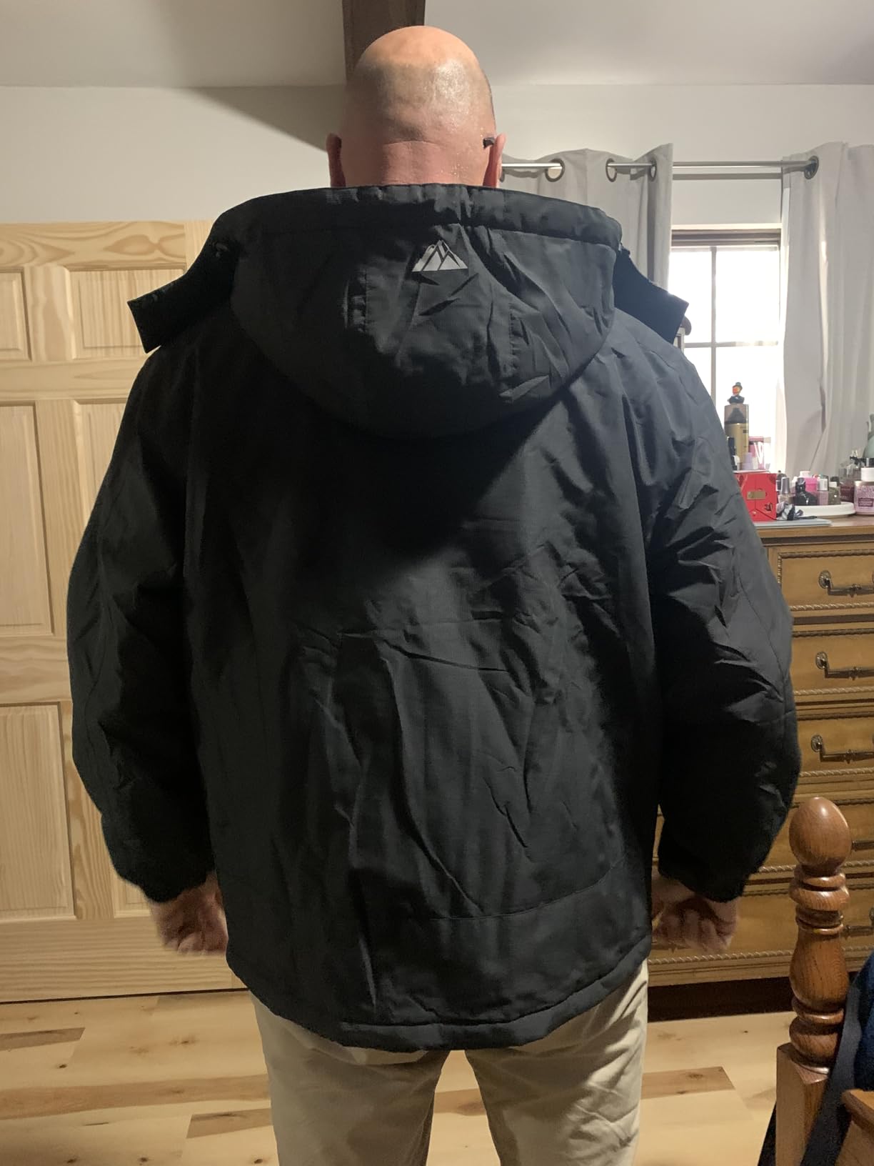 MAOYSSEN Men's Waterproof Ski Jacket — Padded Warm Lined Winter Jacket, Detachable-Hood Parker Windproof Jacket - Customer Photo 2